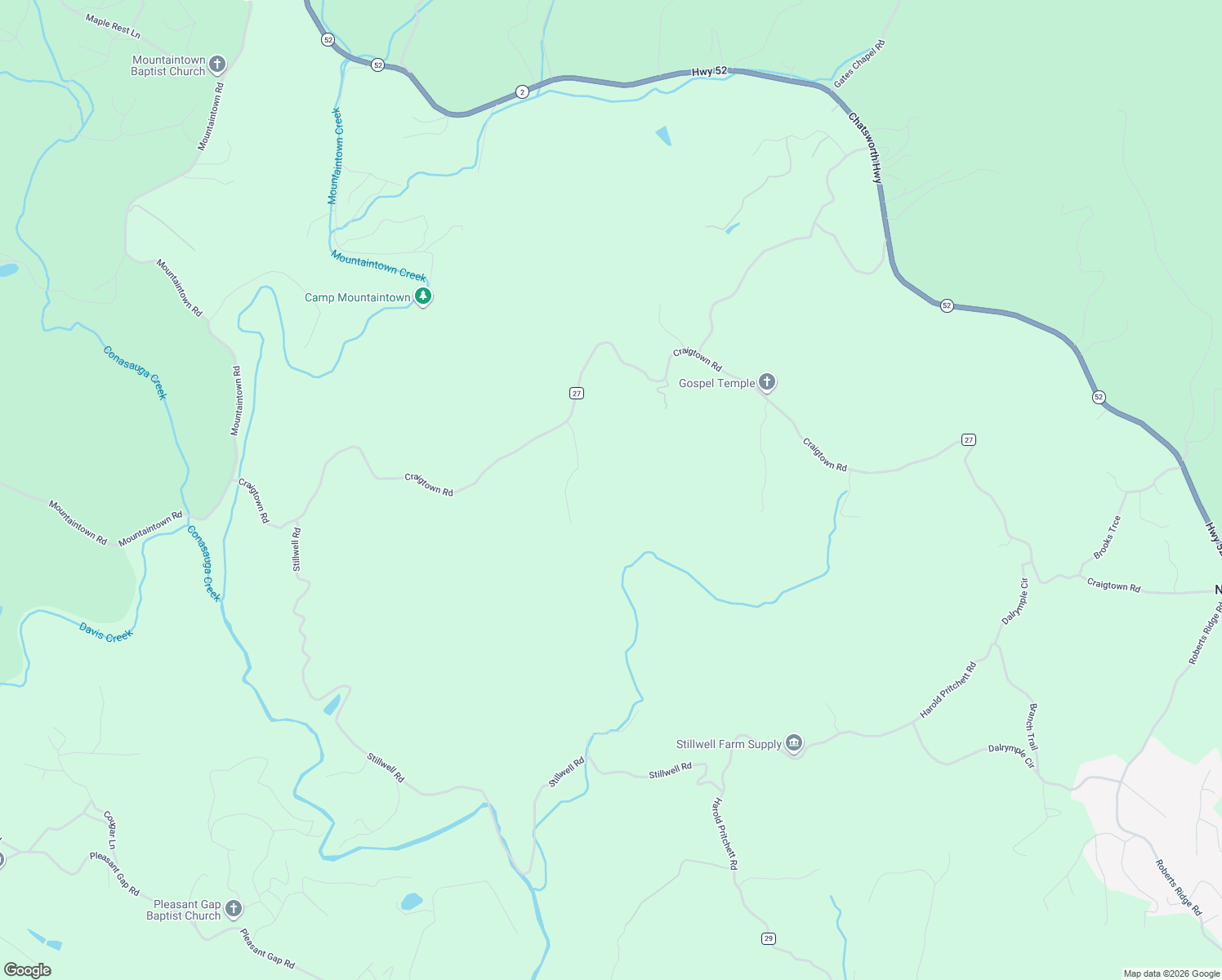 map of restaurants, bars, coffee shops, grocery stores, and more near 160 January Lane in Ellijay