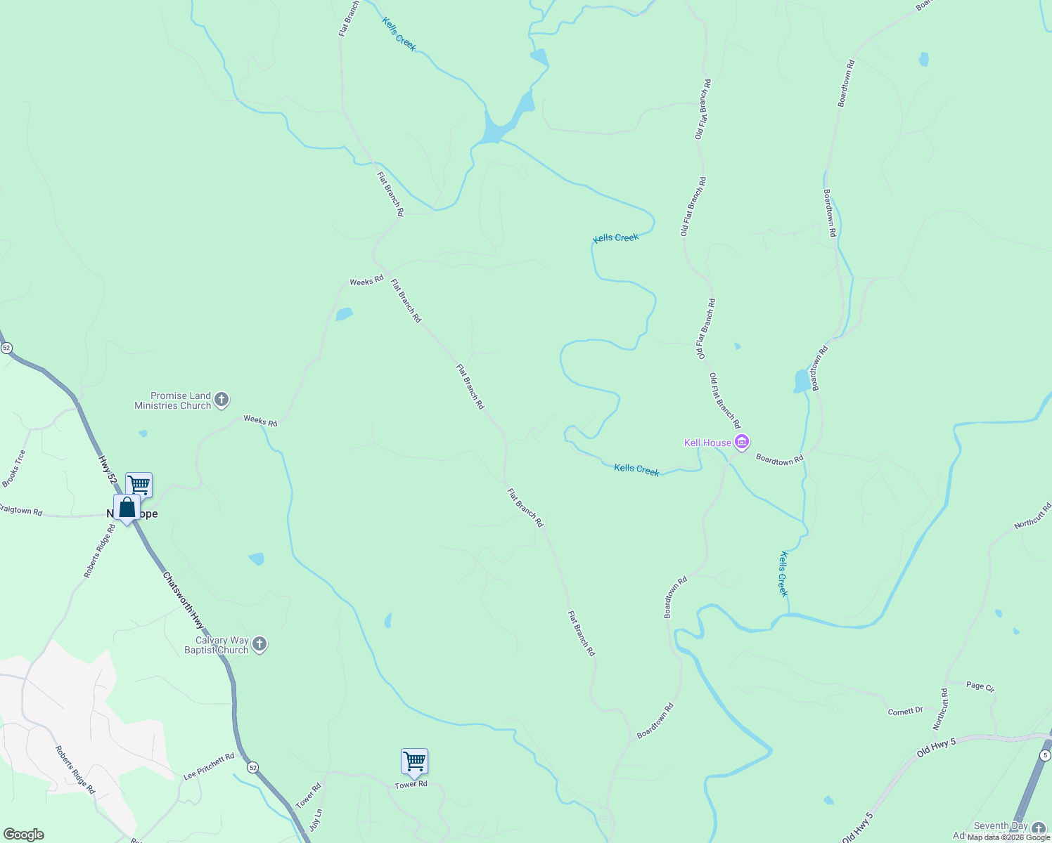 map of restaurants, bars, coffee shops, grocery stores, and more near 53 Kells Ridge Drive in Ellijay