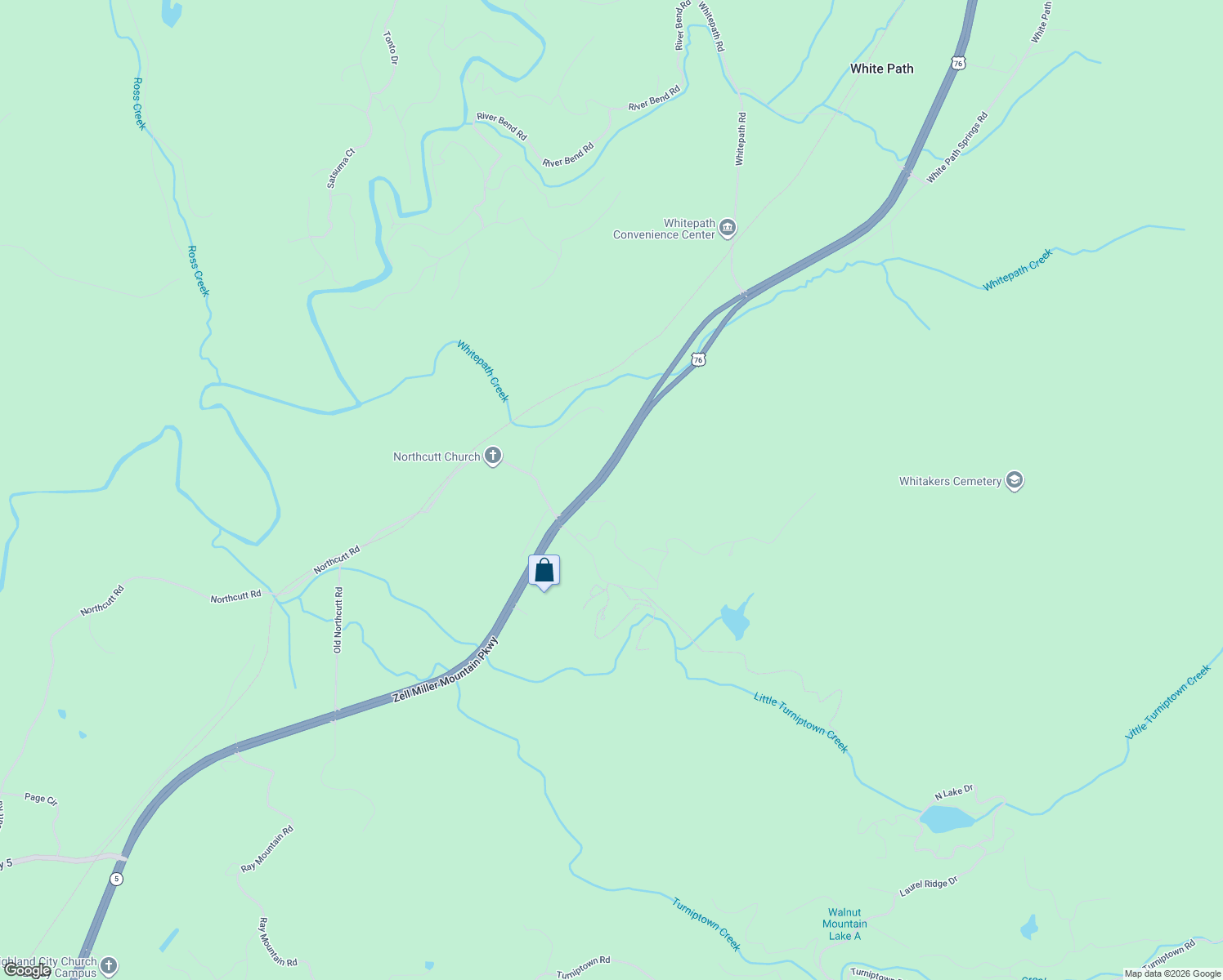 map of restaurants, bars, coffee shops, grocery stores, and more near 14694 Georgia 515 in Ellijay