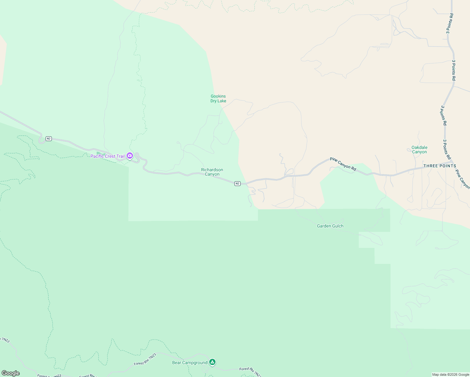 map of restaurants, bars, coffee shops, grocery stores, and more near 28200 Pine Canyon Road in Lake Hughes
