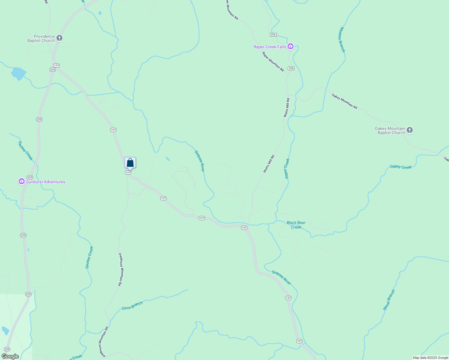 map of restaurants, bars, coffee shops, grocery stores, and more near 618 Soque Falls Drive in Clarkesville