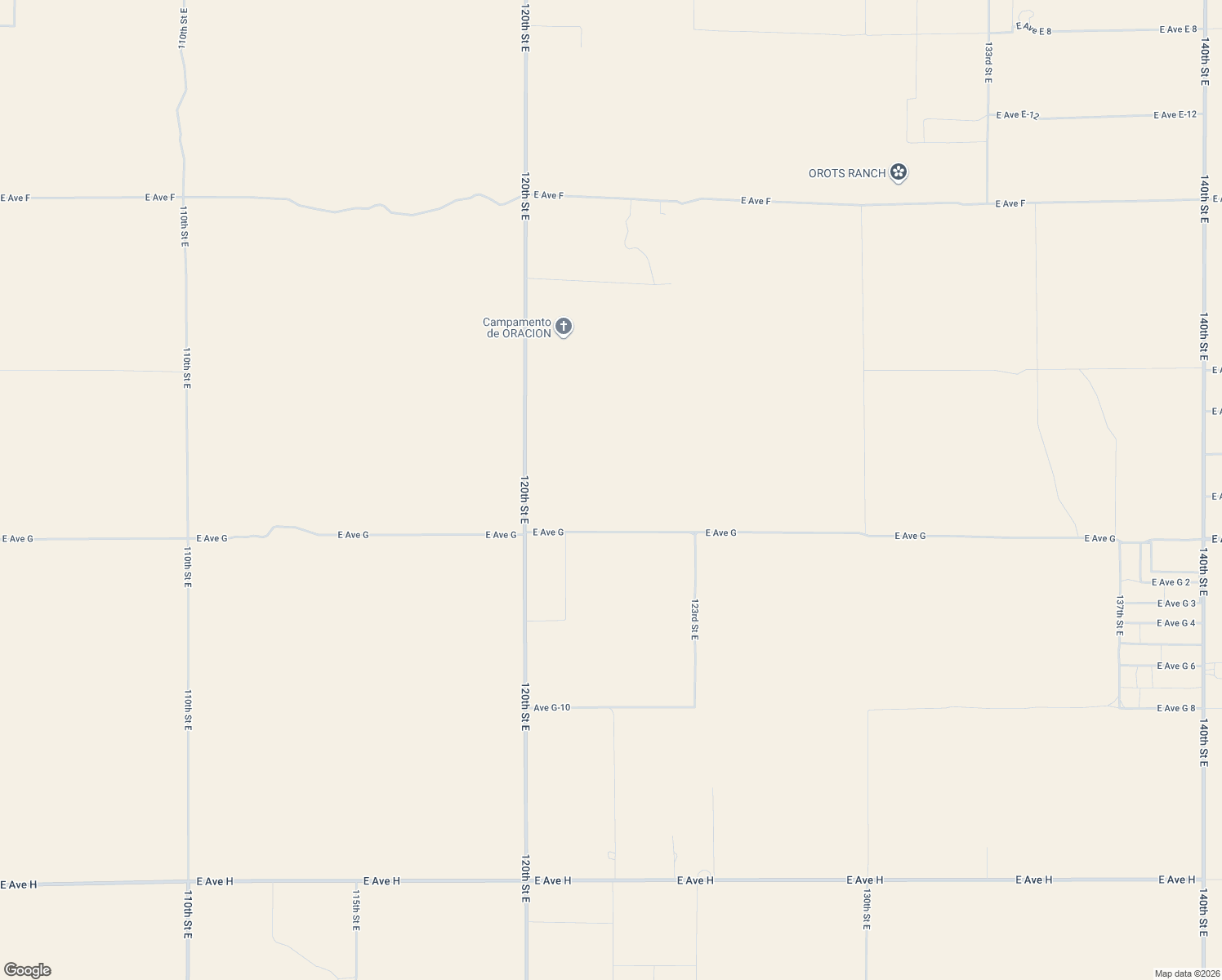 map of restaurants, bars, coffee shops, grocery stores, and more near 46806 120th Street East in Lancaster