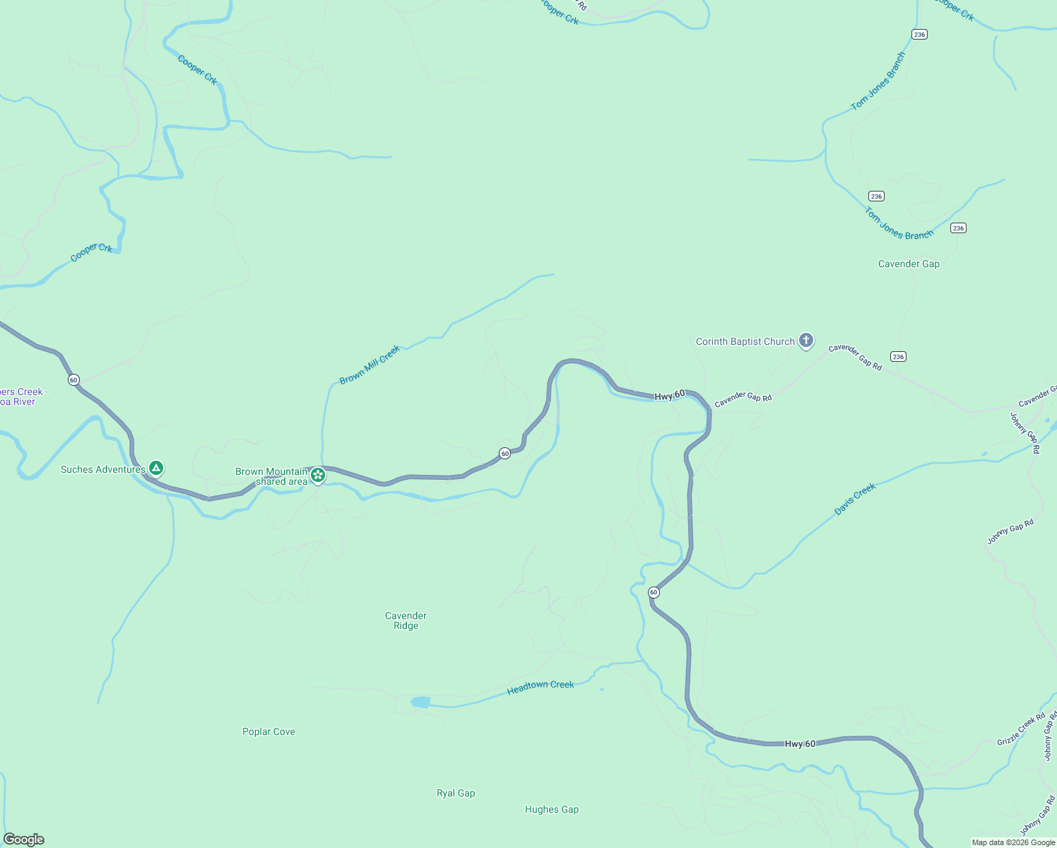 map of restaurants, bars, coffee shops, grocery stores, and more near 9460 Rocky Top Mountain Road in Suches
