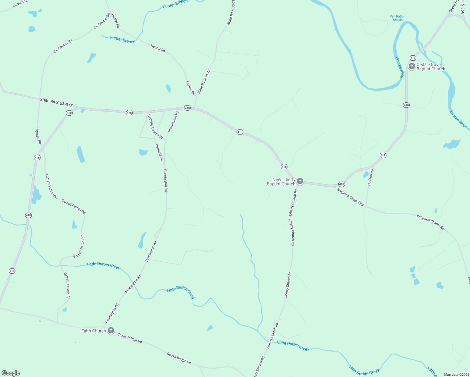 map of restaurants, bars, coffee shops, grocery stores, and more near 369 Pollard Road in Fountain Inn