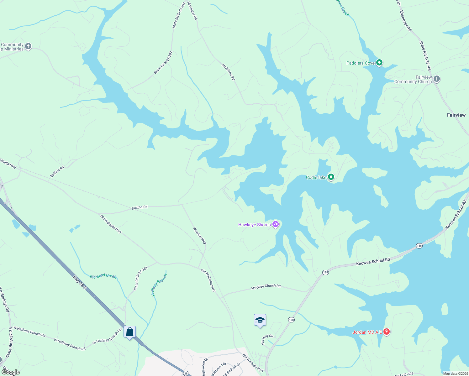 map of restaurants, bars, coffee shops, grocery stores, and more near 1230 Melton Road in West Union