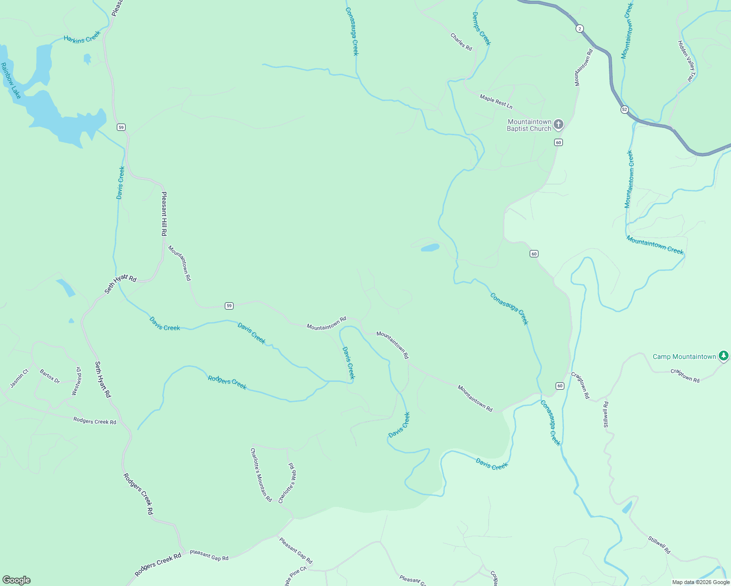 map of restaurants, bars, coffee shops, grocery stores, and more near 201-299 James Court in Ellijay