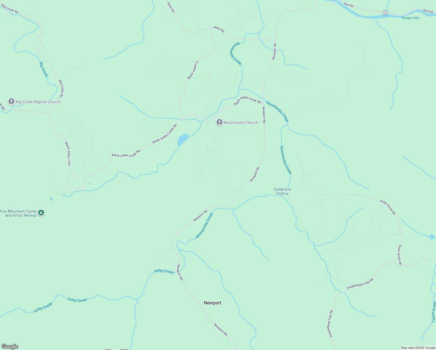 map of restaurants, bars, coffee shops, grocery stores, and more near 306 Native Trail in Cherry Log