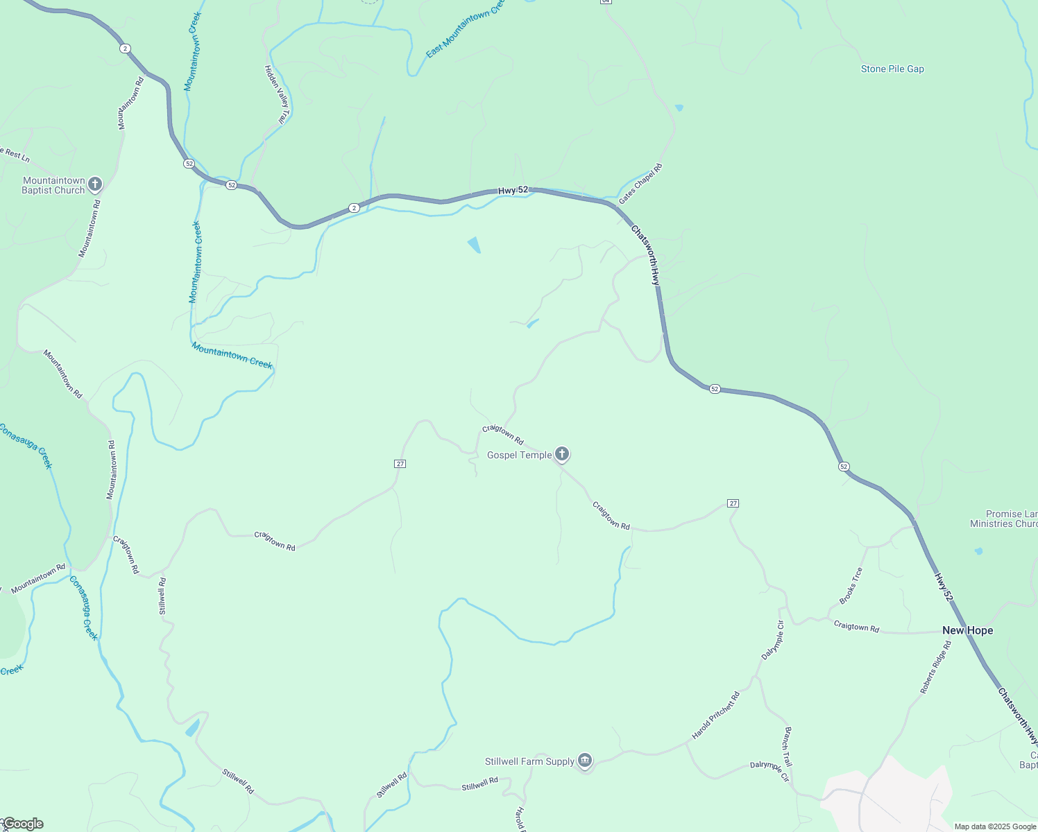 map of restaurants, bars, coffee shops, grocery stores, and more near 833 New Hope Club Road in Ellijay
