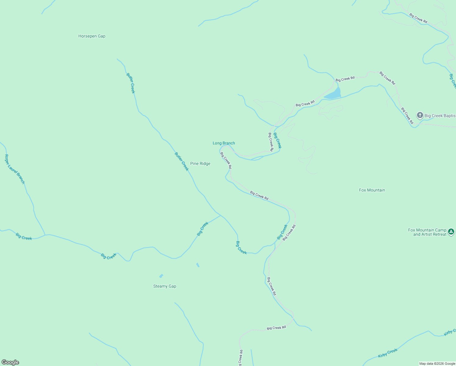 map of restaurants, bars, coffee shops, grocery stores, and more near 106 Butler Creek Road in Cherry Log