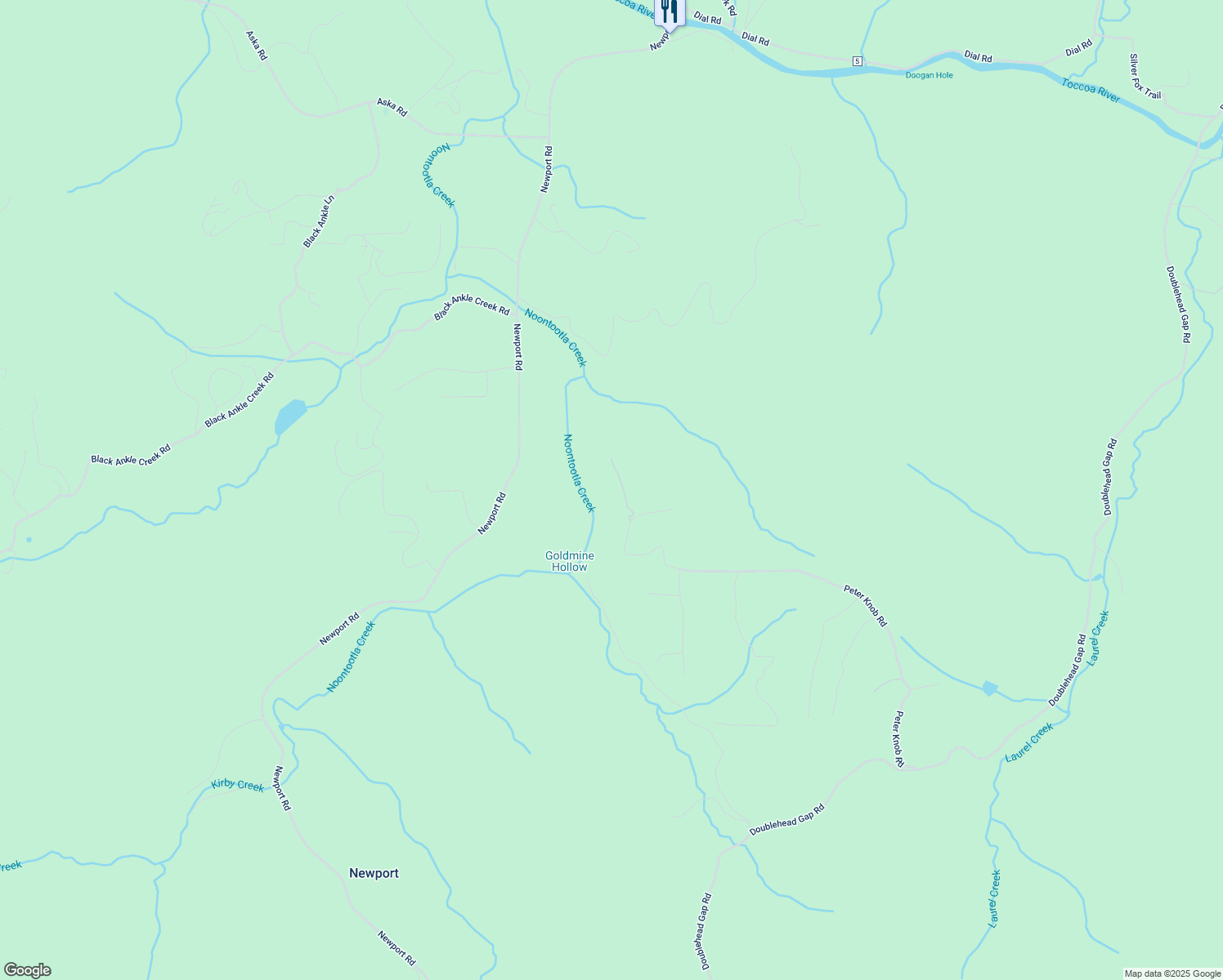 map of restaurants, bars, coffee shops, grocery stores, and more near 109 Noontootla Ridge Court in Blue Ridge