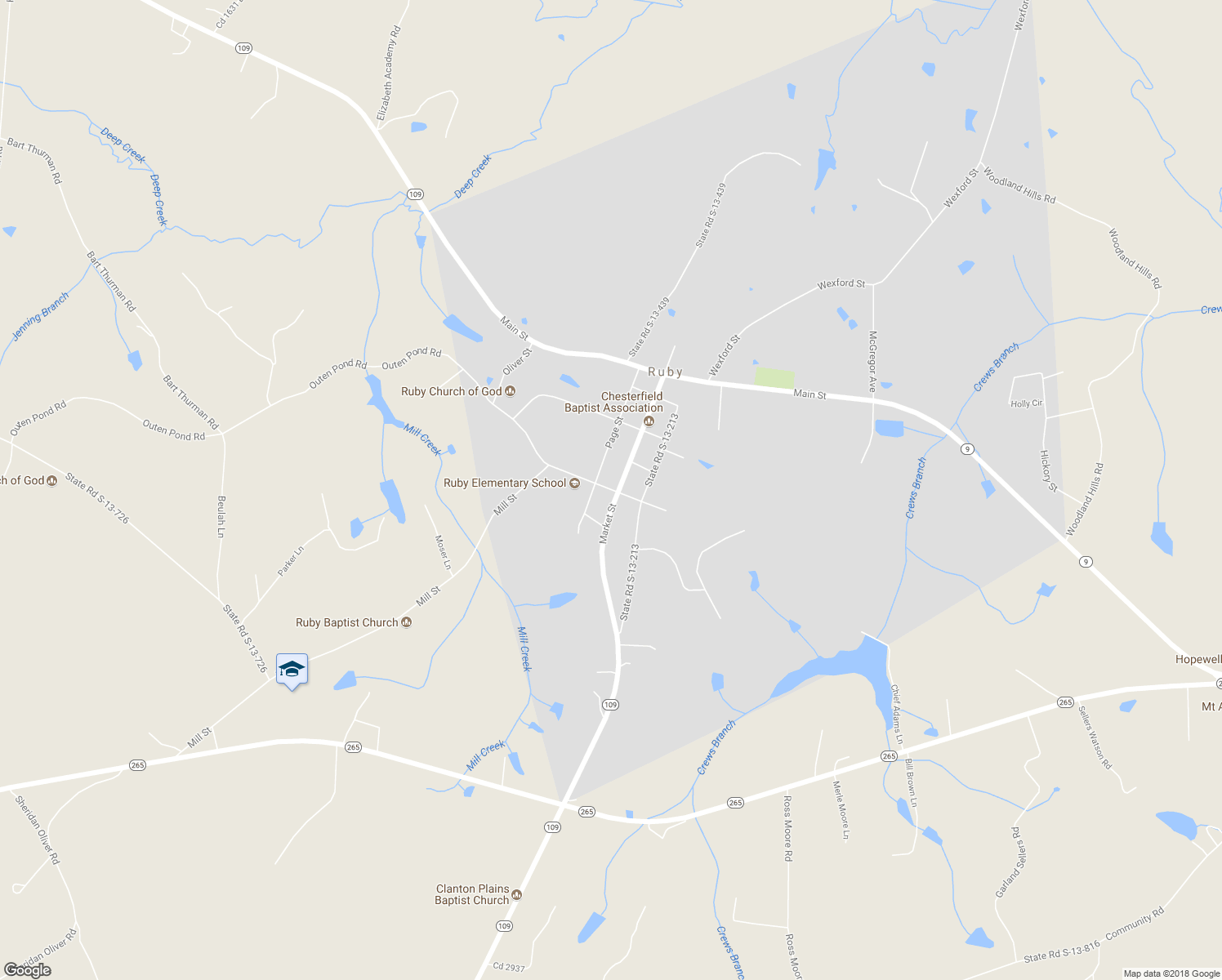 map of restaurants, bars, coffee shops, grocery stores, and more near 249 Thurman Avenue in Ruby