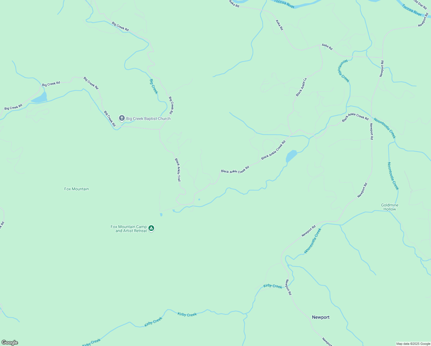 map of restaurants, bars, coffee shops, grocery stores, and more near 1630 Black Ankle Creek Road in Cherry Log