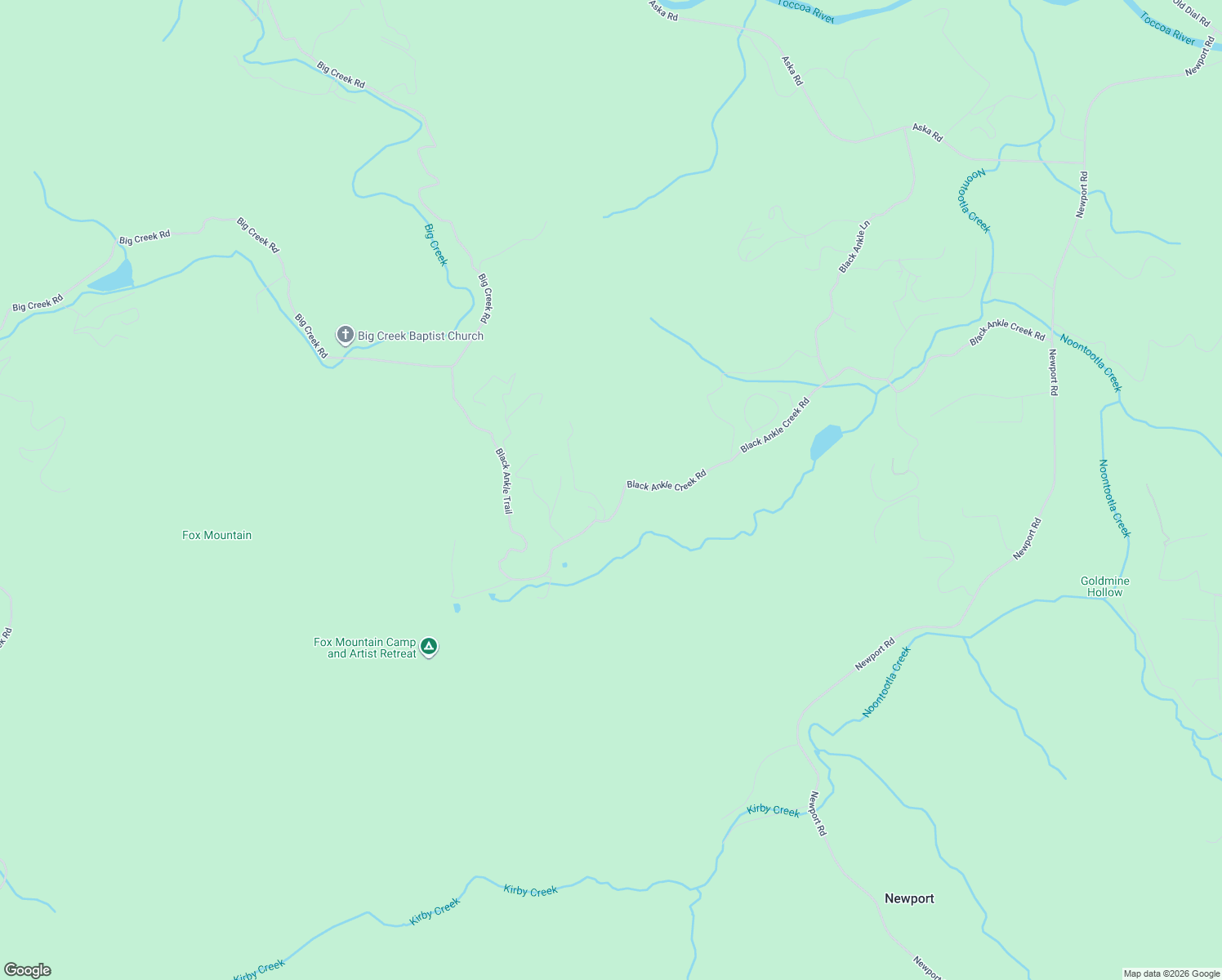 map of restaurants, bars, coffee shops, grocery stores, and more near 1630 Black Ankle Creek Road in Cherry Log
