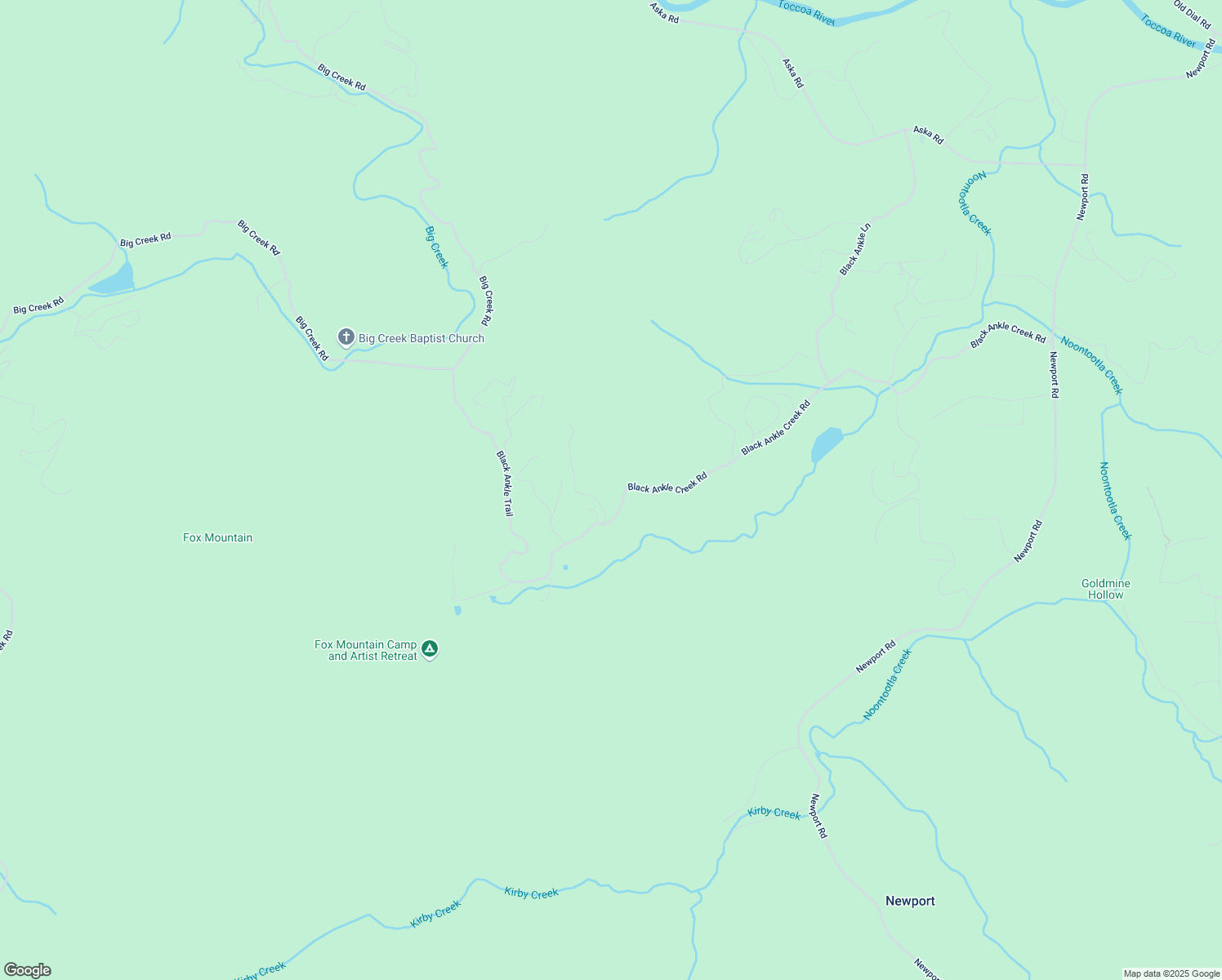 map of restaurants, bars, coffee shops, grocery stores, and more near 1630 Black Ankle Creek Road in Cherry Log