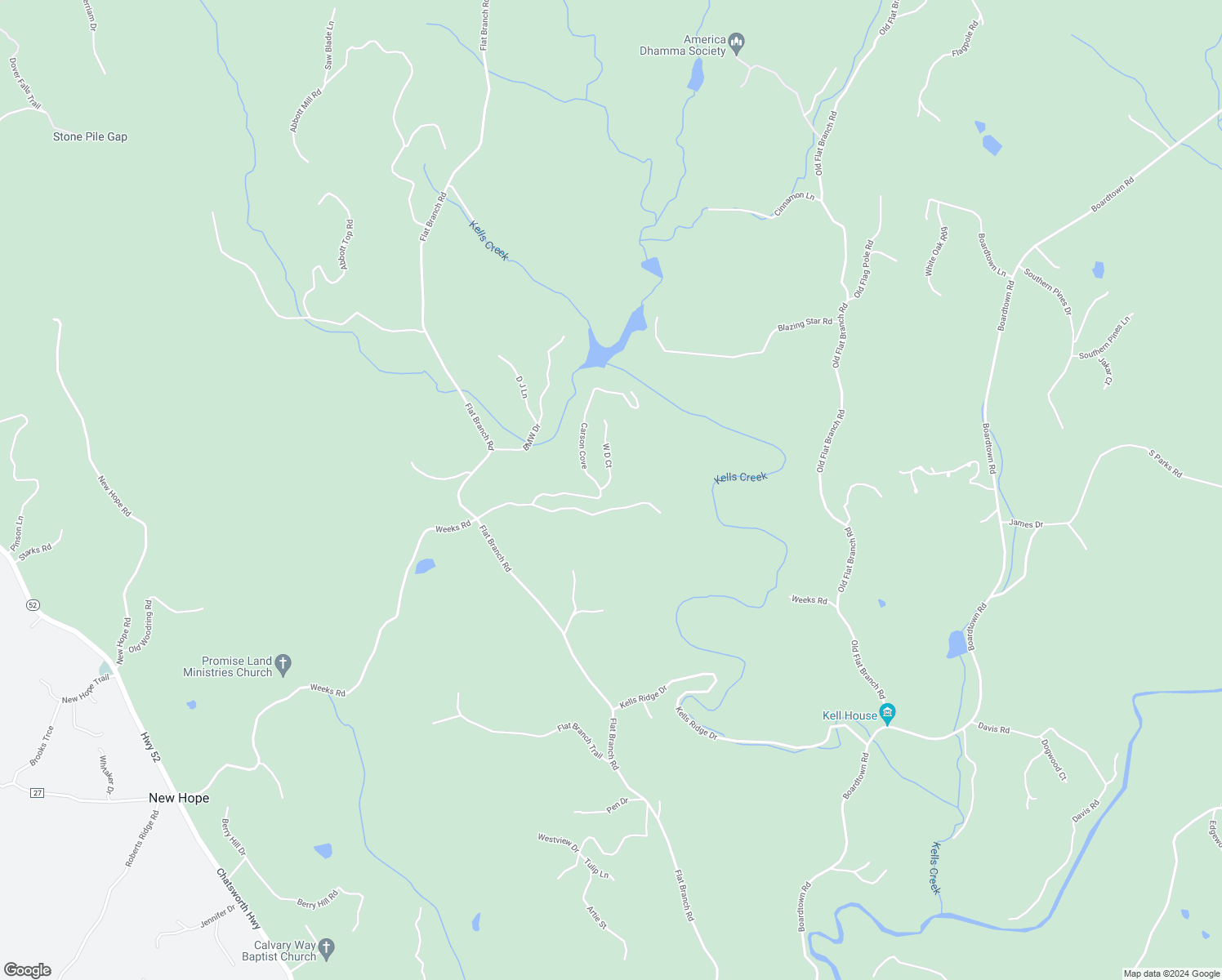 map of restaurants, bars, coffee shops, grocery stores, and more near 44 West D Court in Ellijay