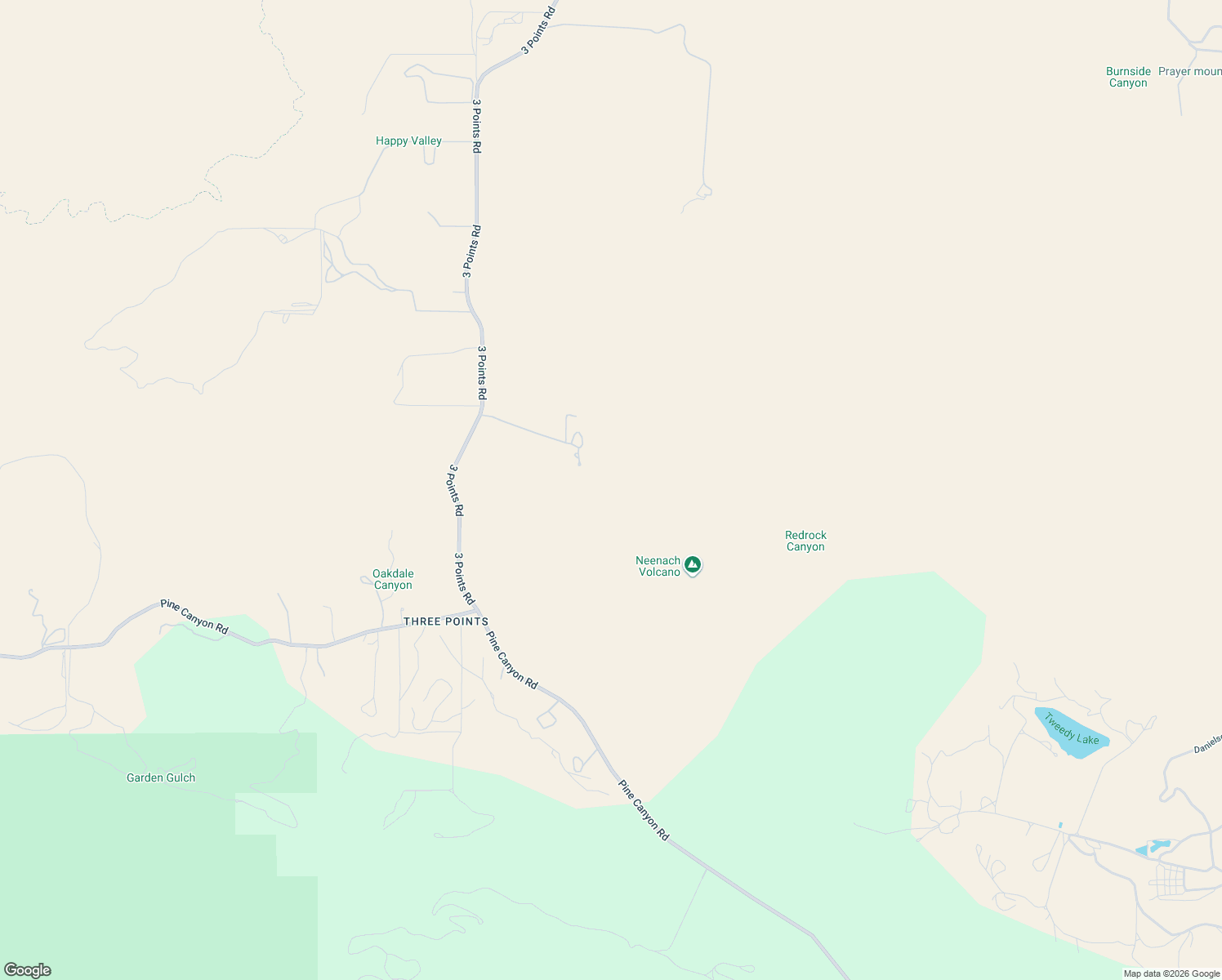 map of restaurants, bars, coffee shops, grocery stores, and more near 47536 3 Points Road in Lake Hughes
