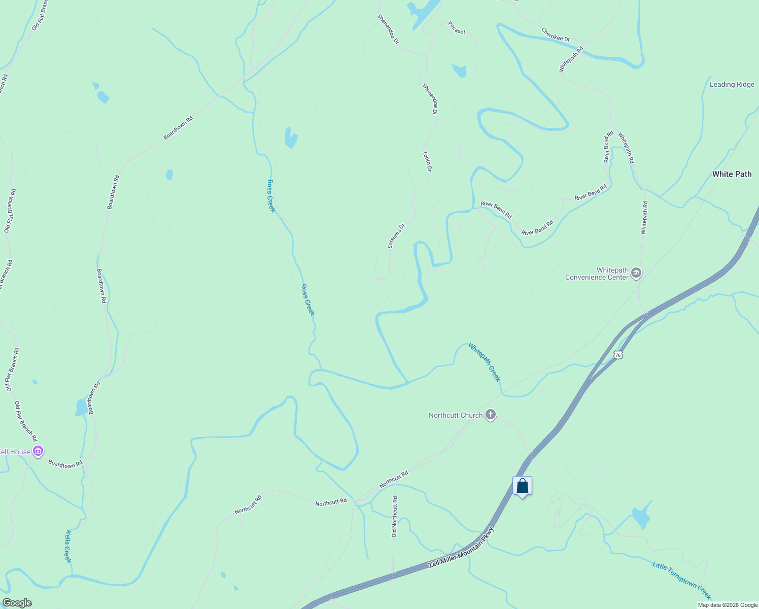 map of restaurants, bars, coffee shops, grocery stores, and more near Coatopa Court in Ellijay