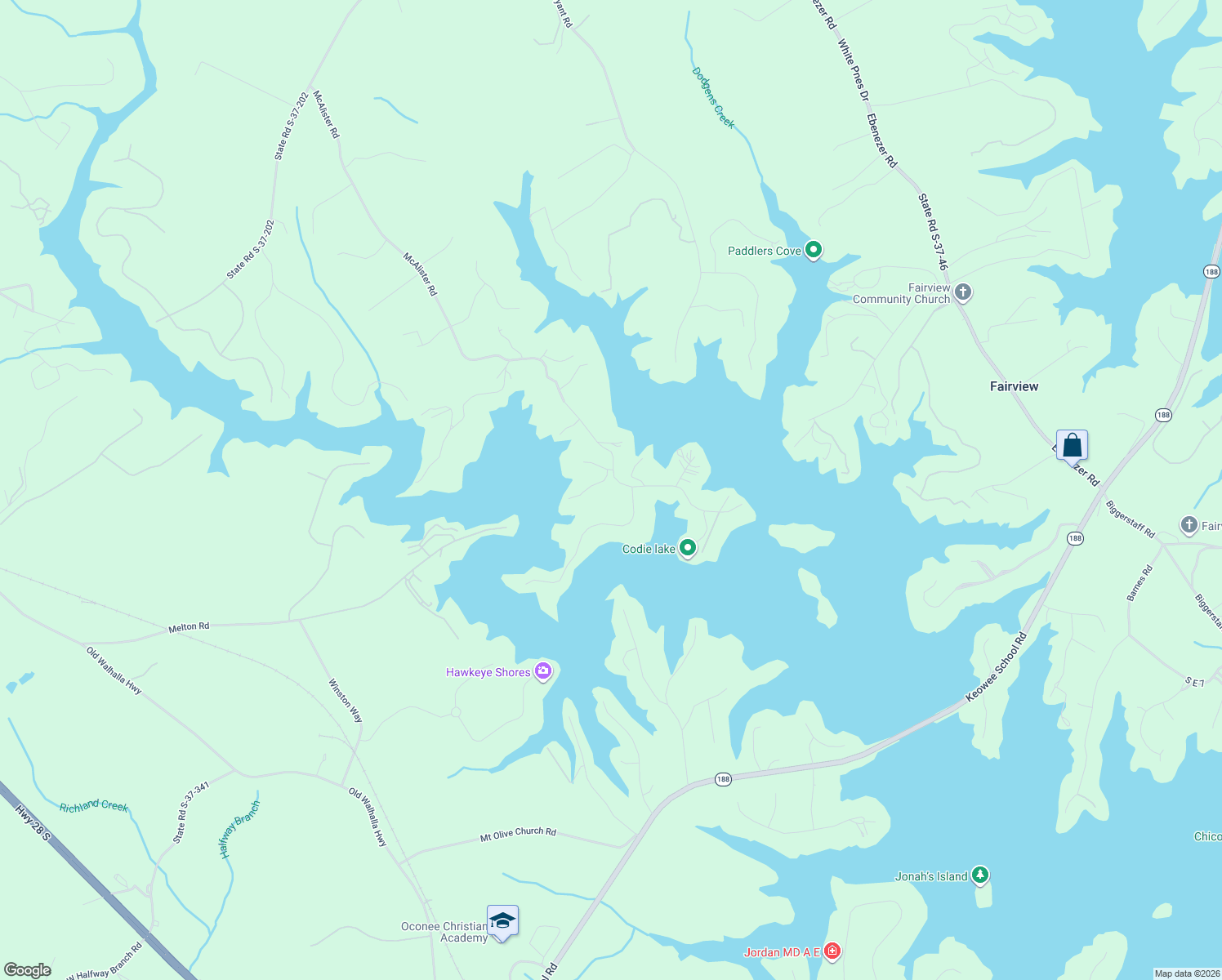 map of restaurants, bars, coffee shops, grocery stores, and more near 1203 Clear Sail Way in West Union