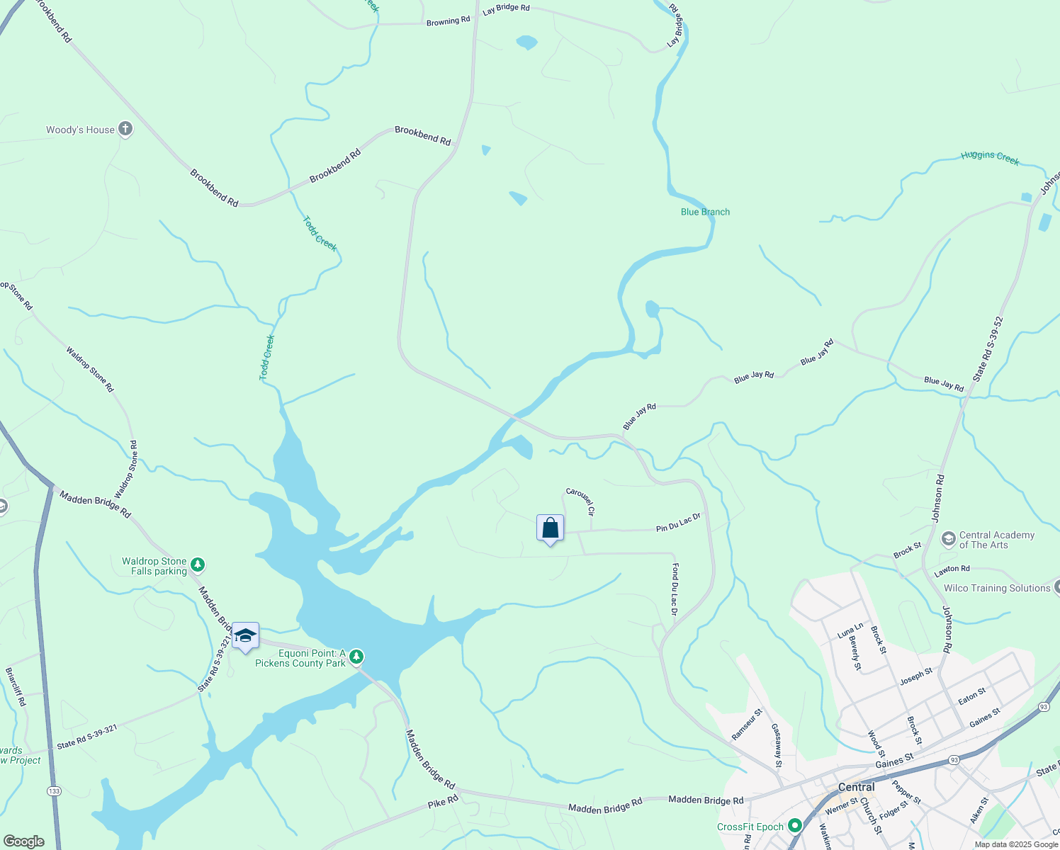 map of restaurants, bars, coffee shops, grocery stores, and more near 1002 State Road S-39-337 in Central