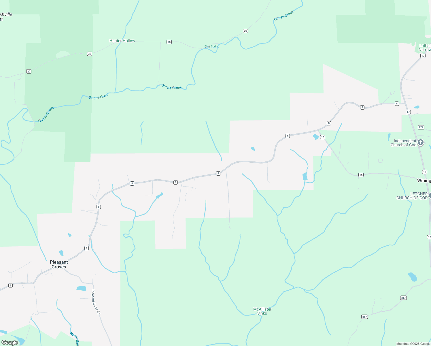 map of restaurants, bars, coffee shops, grocery stores, and more near 2583-2733 County Road 8 in Woodville