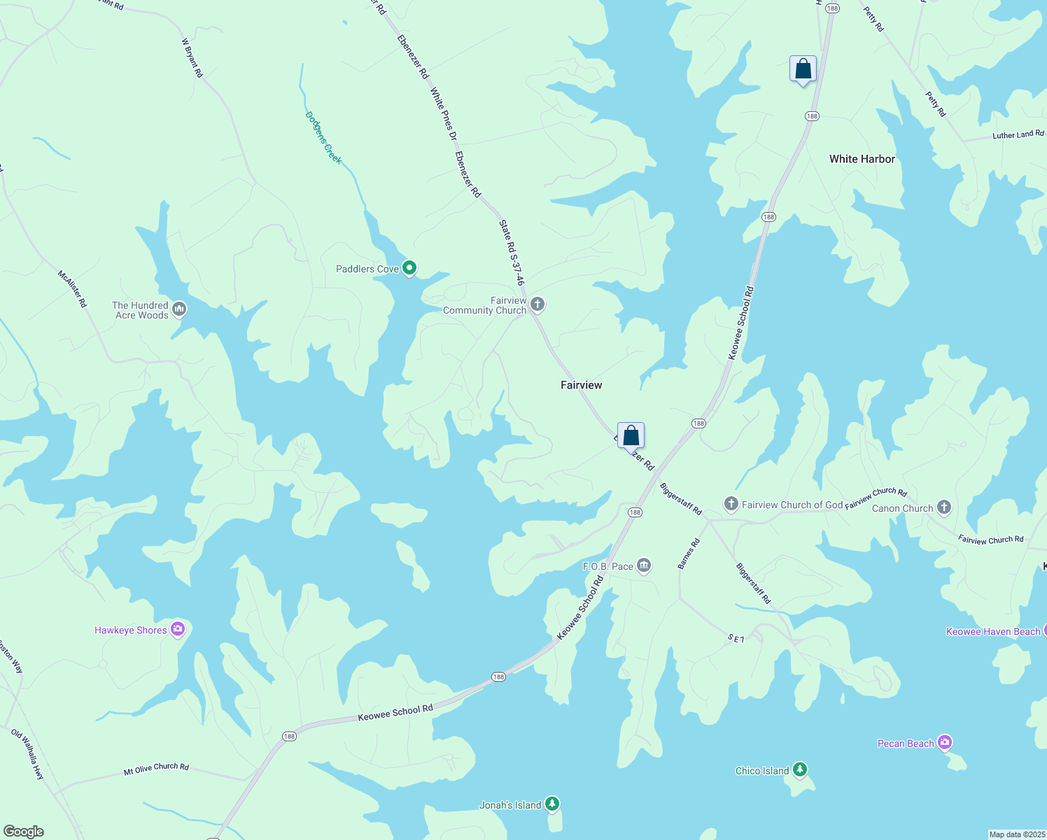 map of restaurants, bars, coffee shops, grocery stores, and more near Long Bay Drive in West Union
