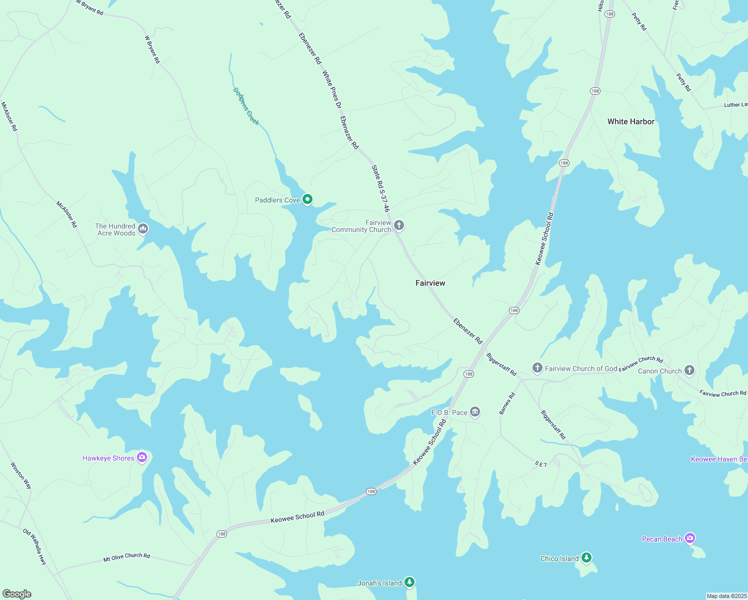 map of restaurants, bars, coffee shops, grocery stores, and more near 127 Woods Drive in West Union