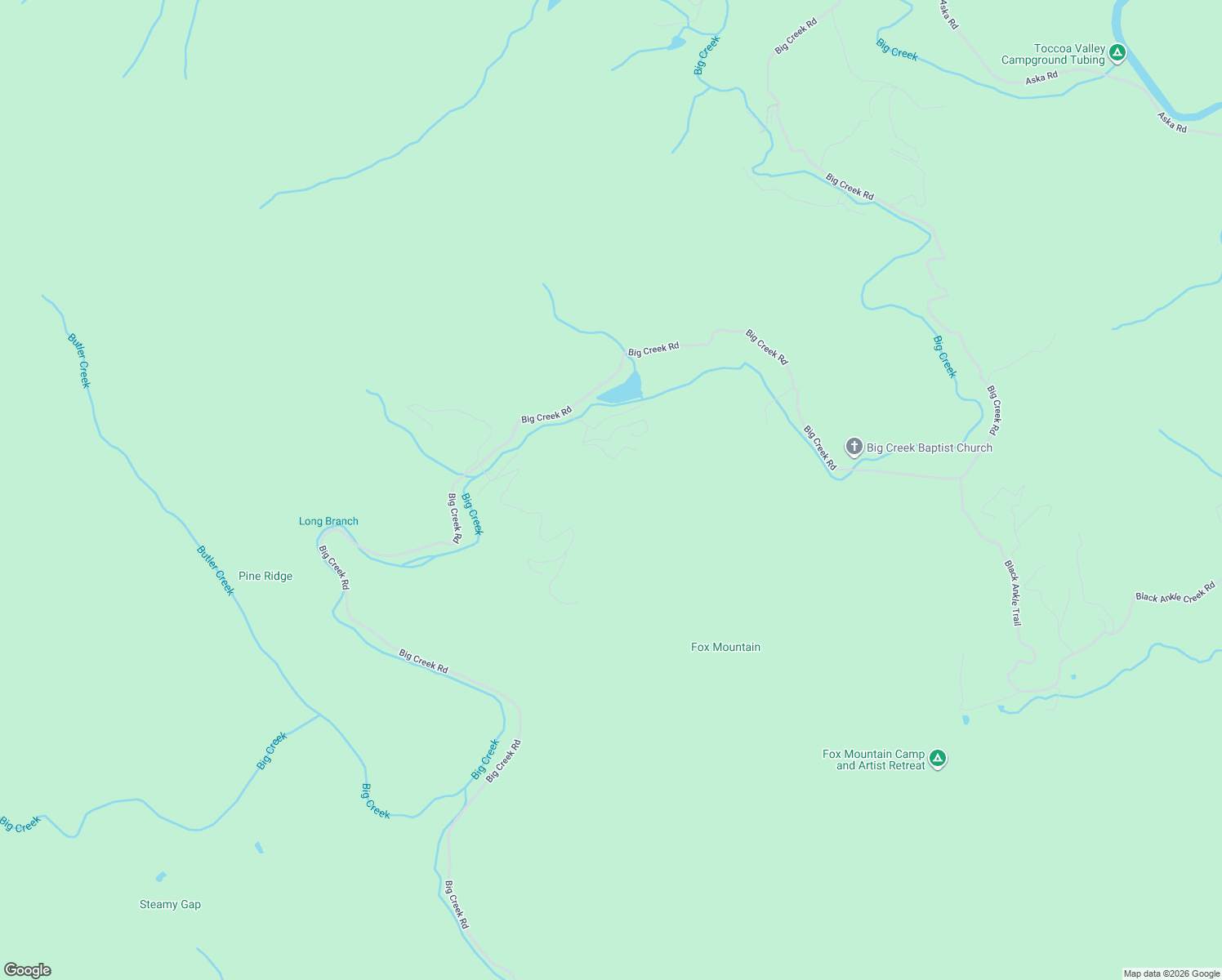 map of restaurants, bars, coffee shops, grocery stores, and more near 62 Old Covered Bridge Lane in Cherry Log
