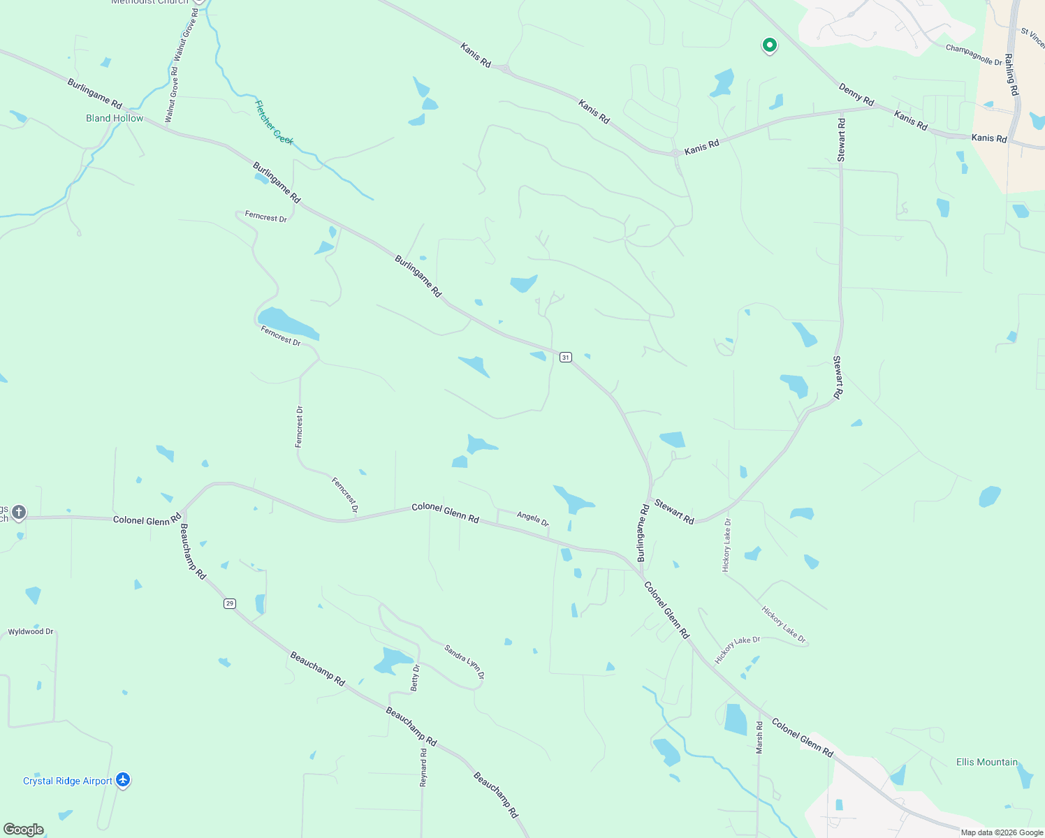 map of restaurants, bars, coffee shops, grocery stores, and more near 1215 Top Hill Road in Little Rock