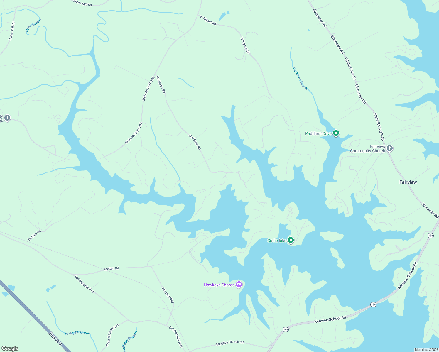 map of restaurants, bars, coffee shops, grocery stores, and more near 220 McAlister Road in West Union