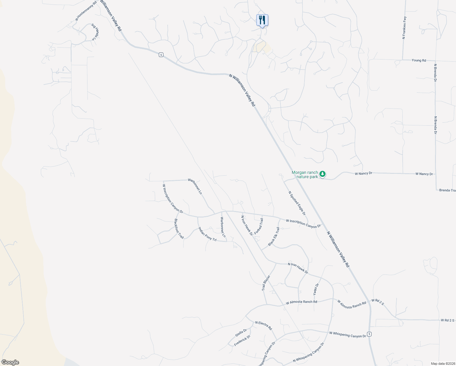 map of restaurants, bars, coffee shops, grocery stores, and more near 14060 North Signal Hill Road in Prescott