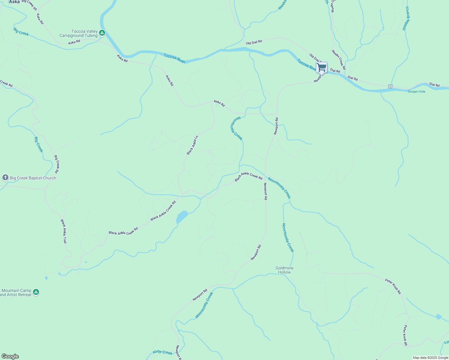 map of restaurants, bars, coffee shops, grocery stores, and more near 328 Black Ankle Creek Road in Cherry Log