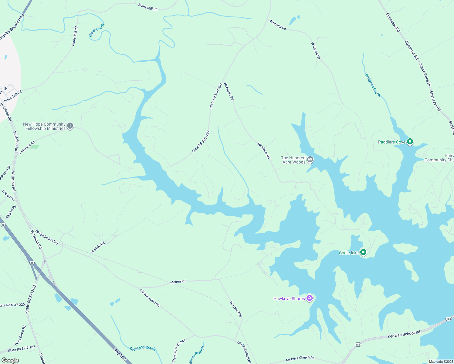 map of restaurants, bars, coffee shops, grocery stores, and more near 296 Harbor Drive in West Union