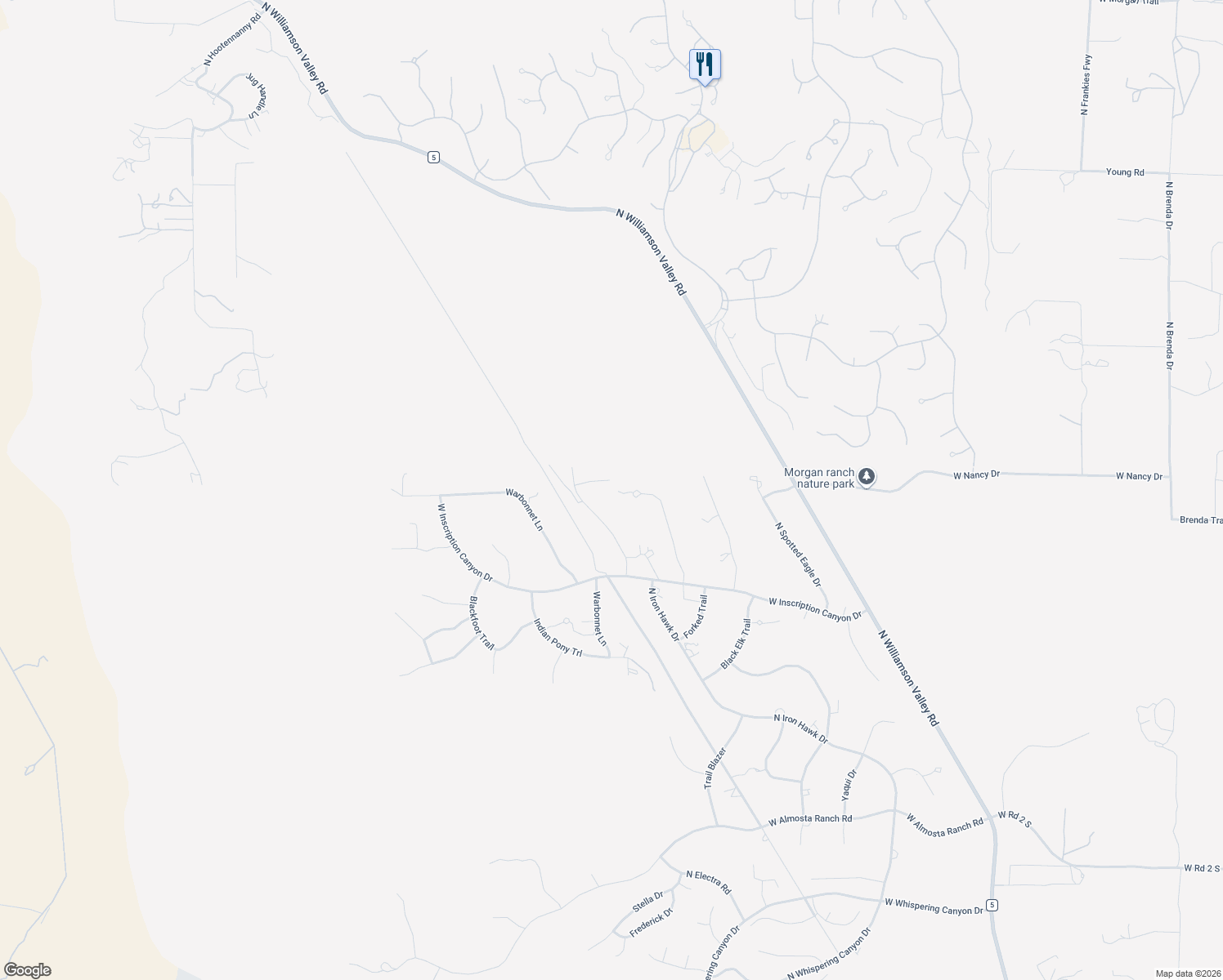 map of restaurants, bars, coffee shops, grocery stores, and more near 14060 North Signal Hill Road in Prescott