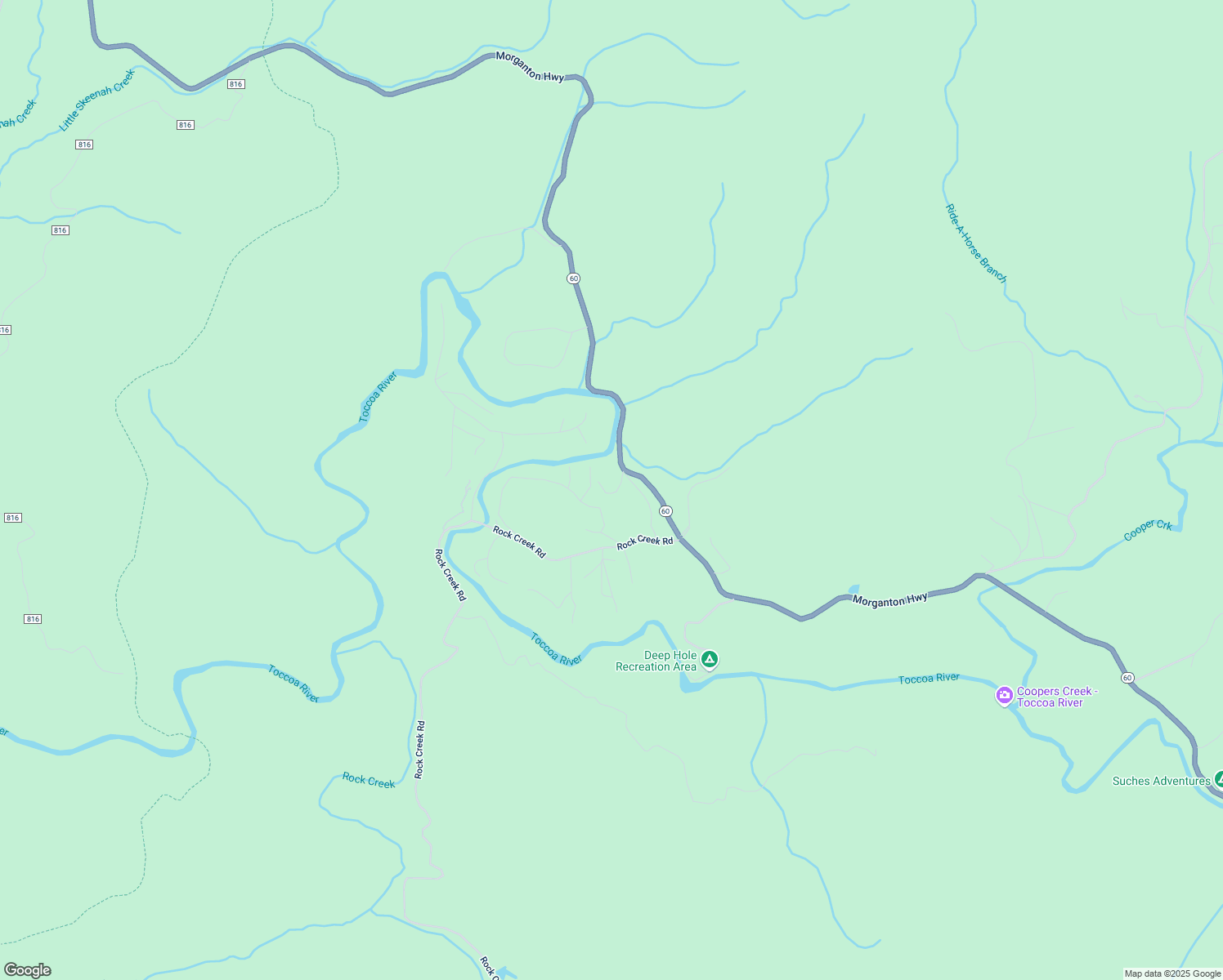 map of restaurants, bars, coffee shops, grocery stores, and more near 2-98 River Forest Place in Suches