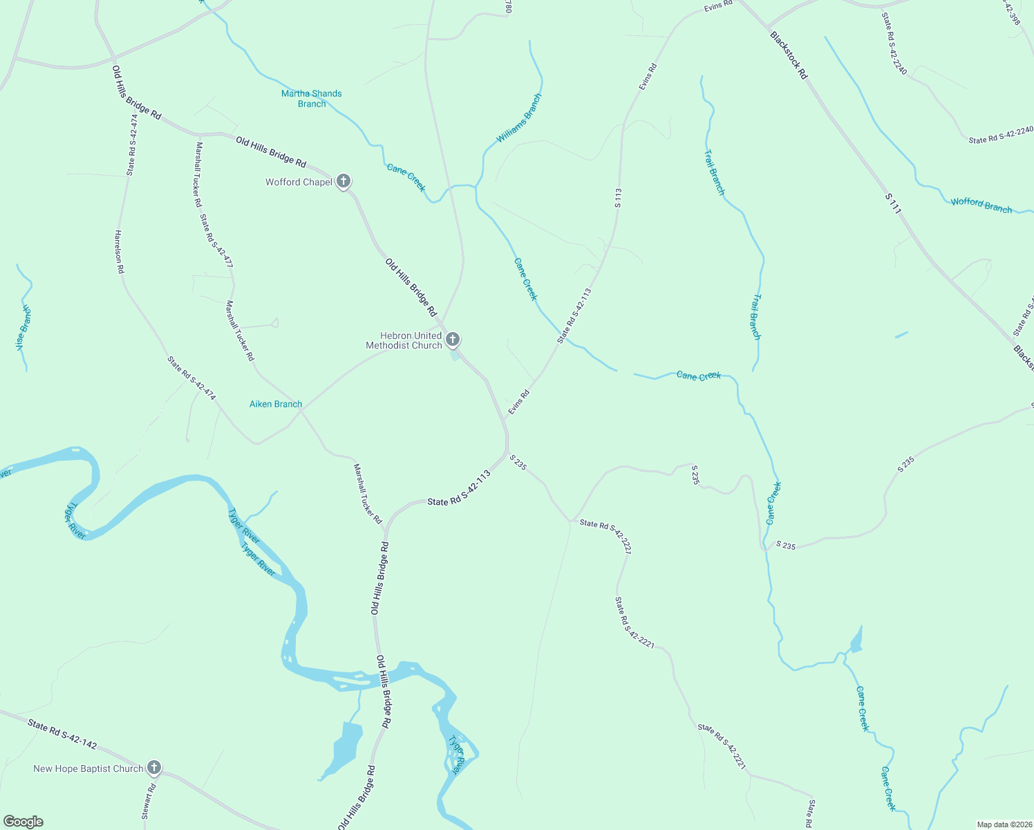map of restaurants, bars, coffee shops, grocery stores, and more near 985 Evins Road in Pauline