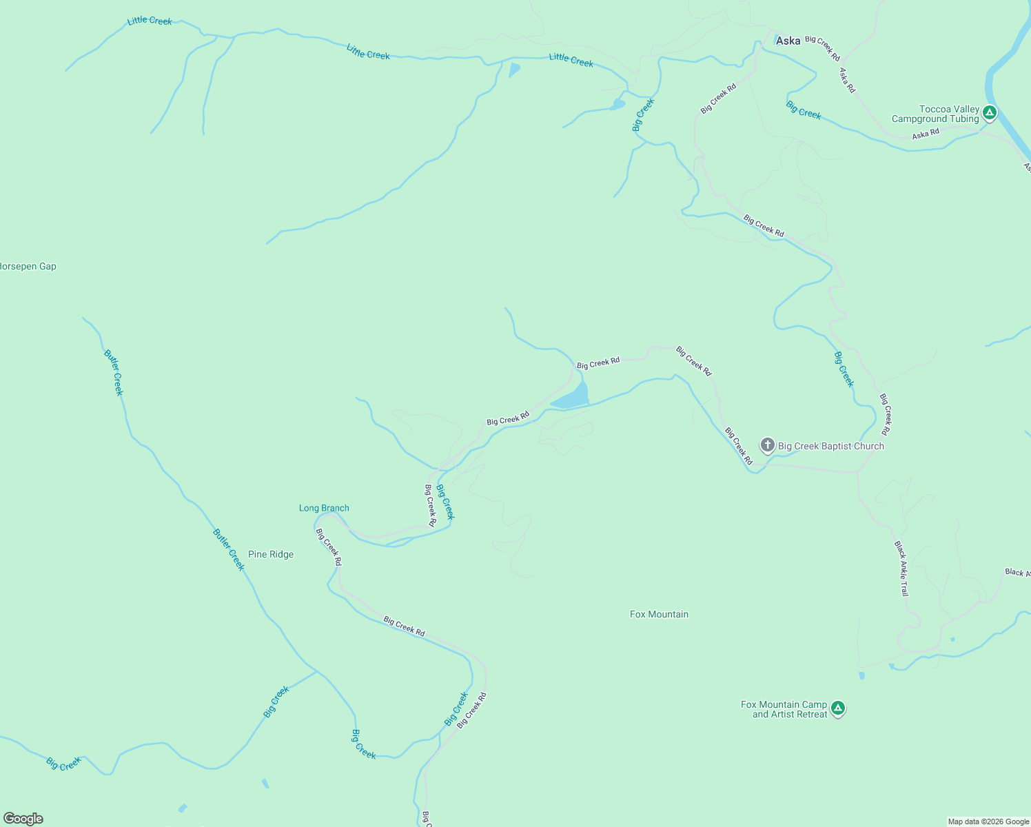 map of restaurants, bars, coffee shops, grocery stores, and more near 14081 Big Creek Road in Cherry Log
