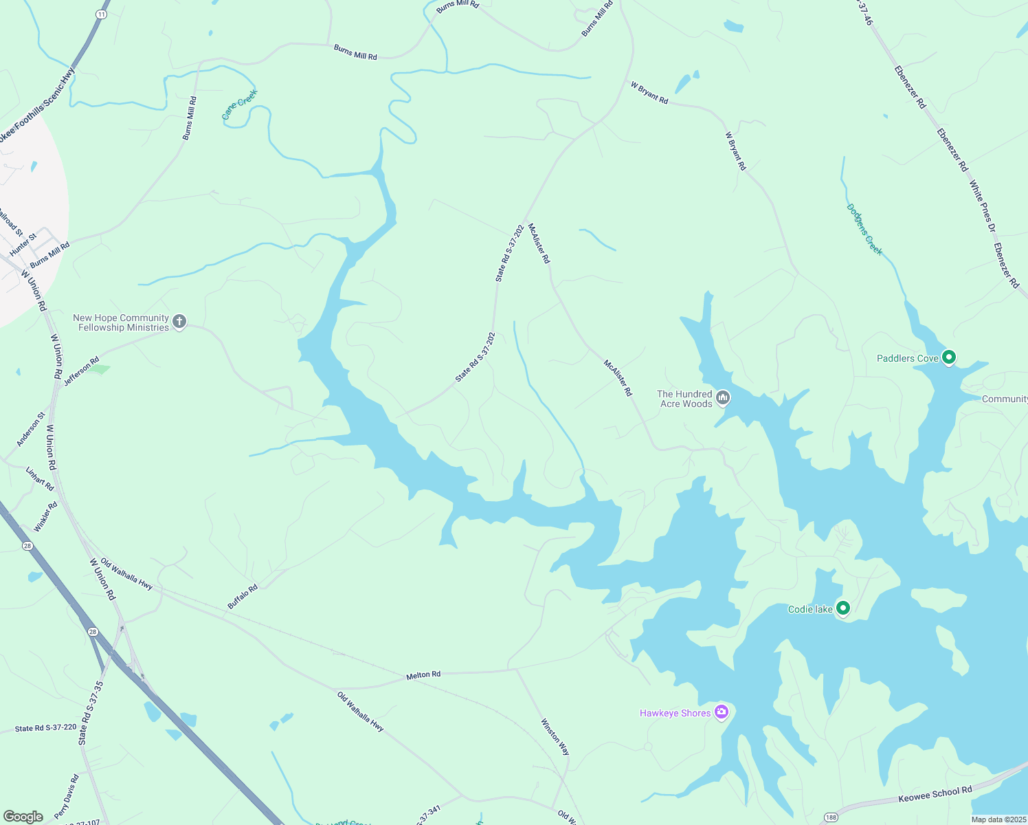 map of restaurants, bars, coffee shops, grocery stores, and more near 206 Harbor Drive in West Union