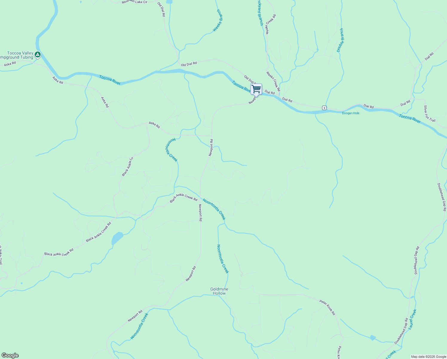 map of restaurants, bars, coffee shops, grocery stores, and more near 1041 Newport Road in Cherry Log