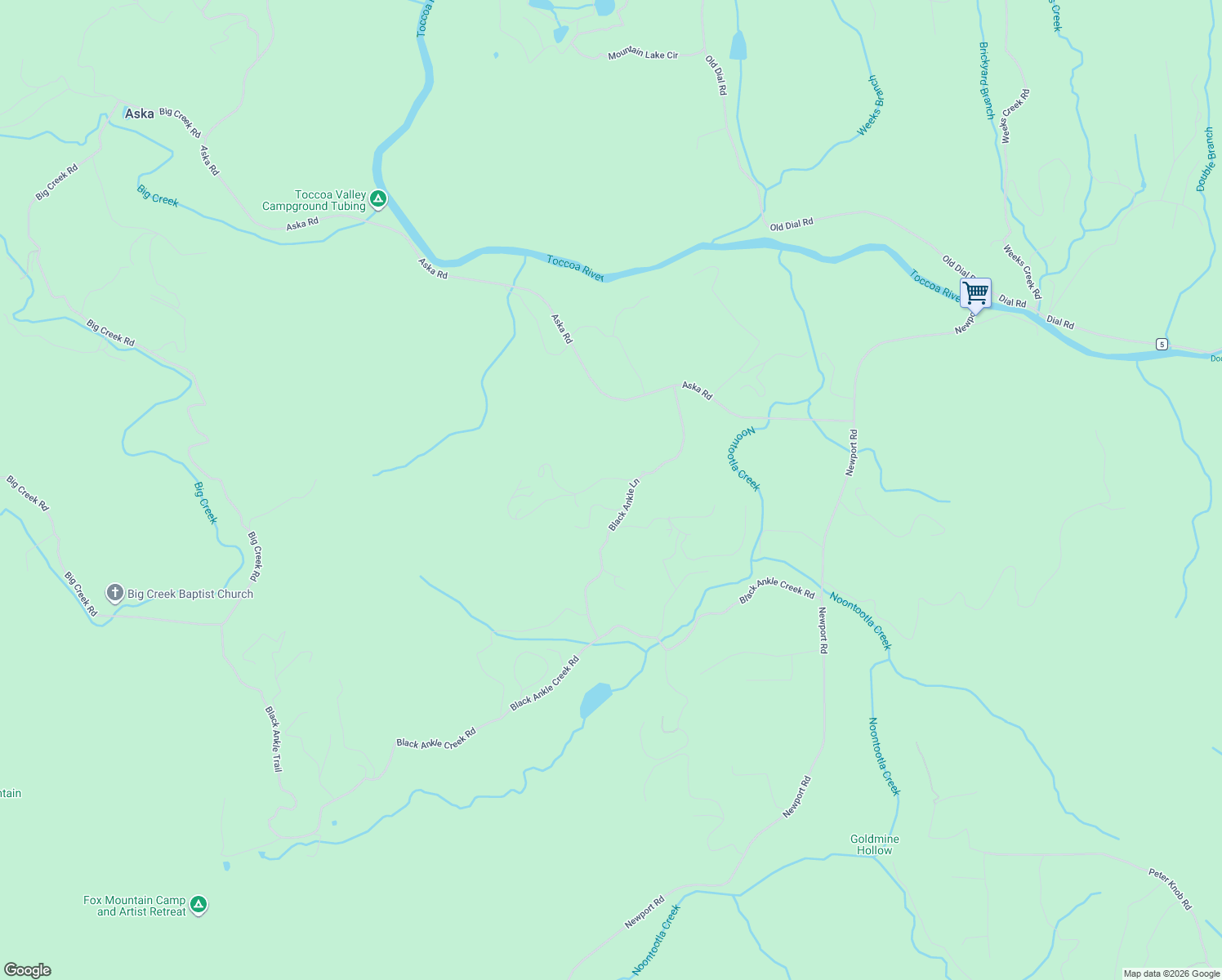 map of restaurants, bars, coffee shops, grocery stores, and more near 64 Blue Sky Drive in Blue Ridge