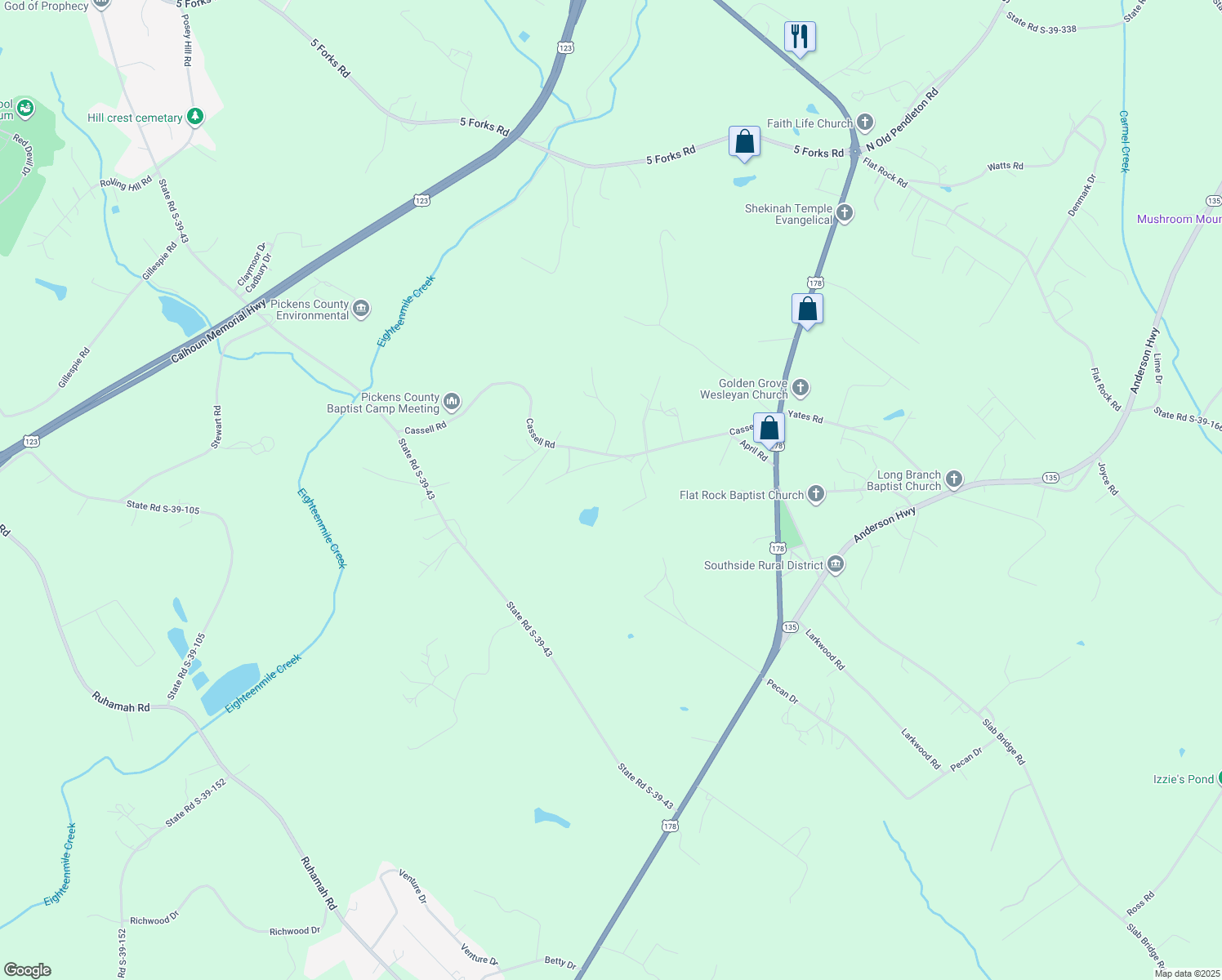 map of restaurants, bars, coffee shops, grocery stores, and more near in Liberty