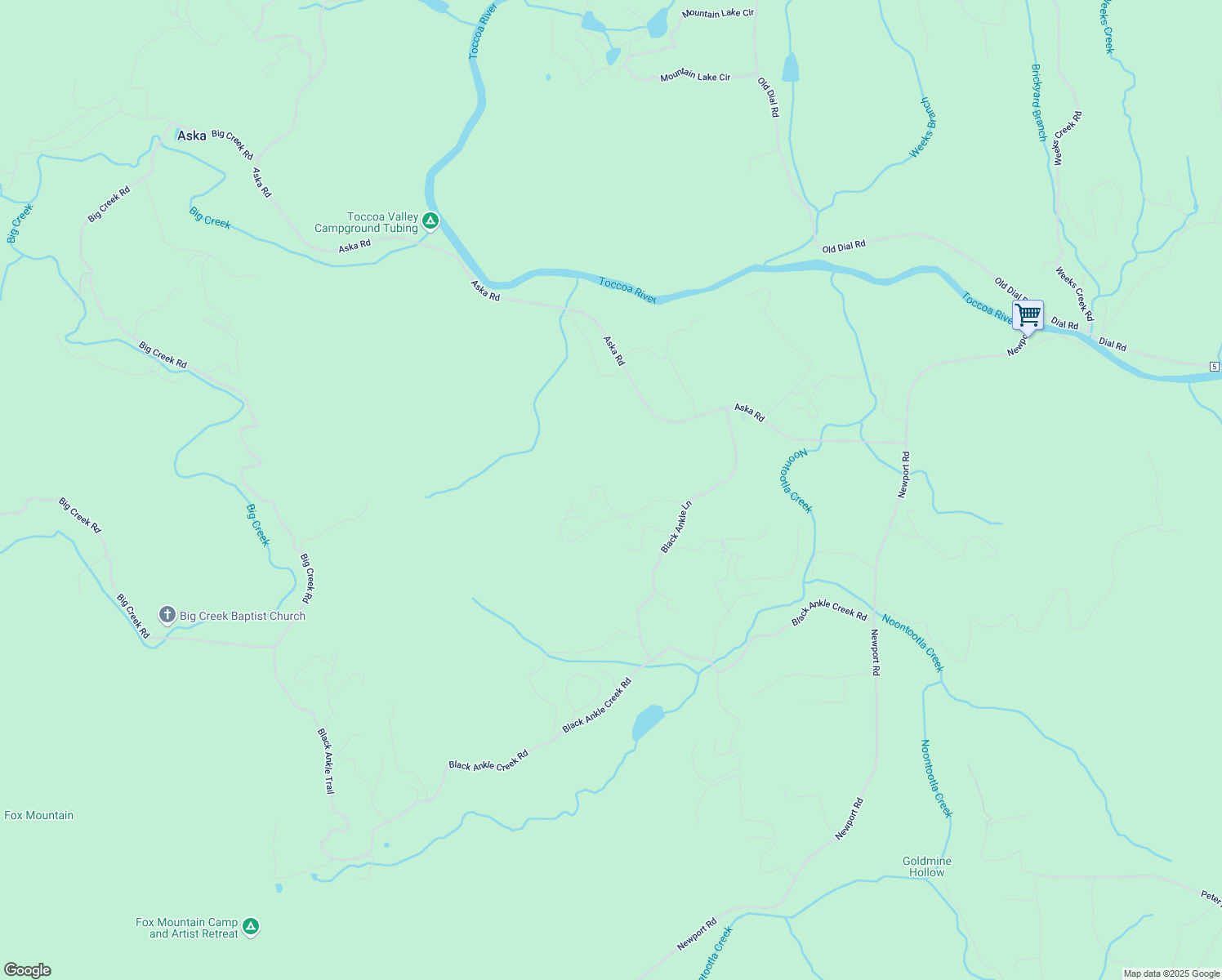 map of restaurants, bars, coffee shops, grocery stores, and more near 316 Blue Sky Drive in Blue Ridge