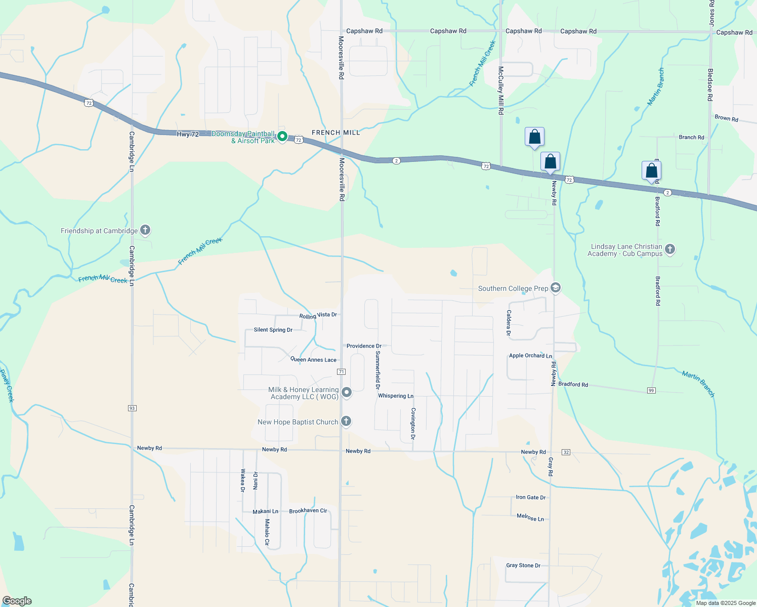 map of restaurants, bars, coffee shops, grocery stores, and more near 13687 Summerfield Drive in Athens