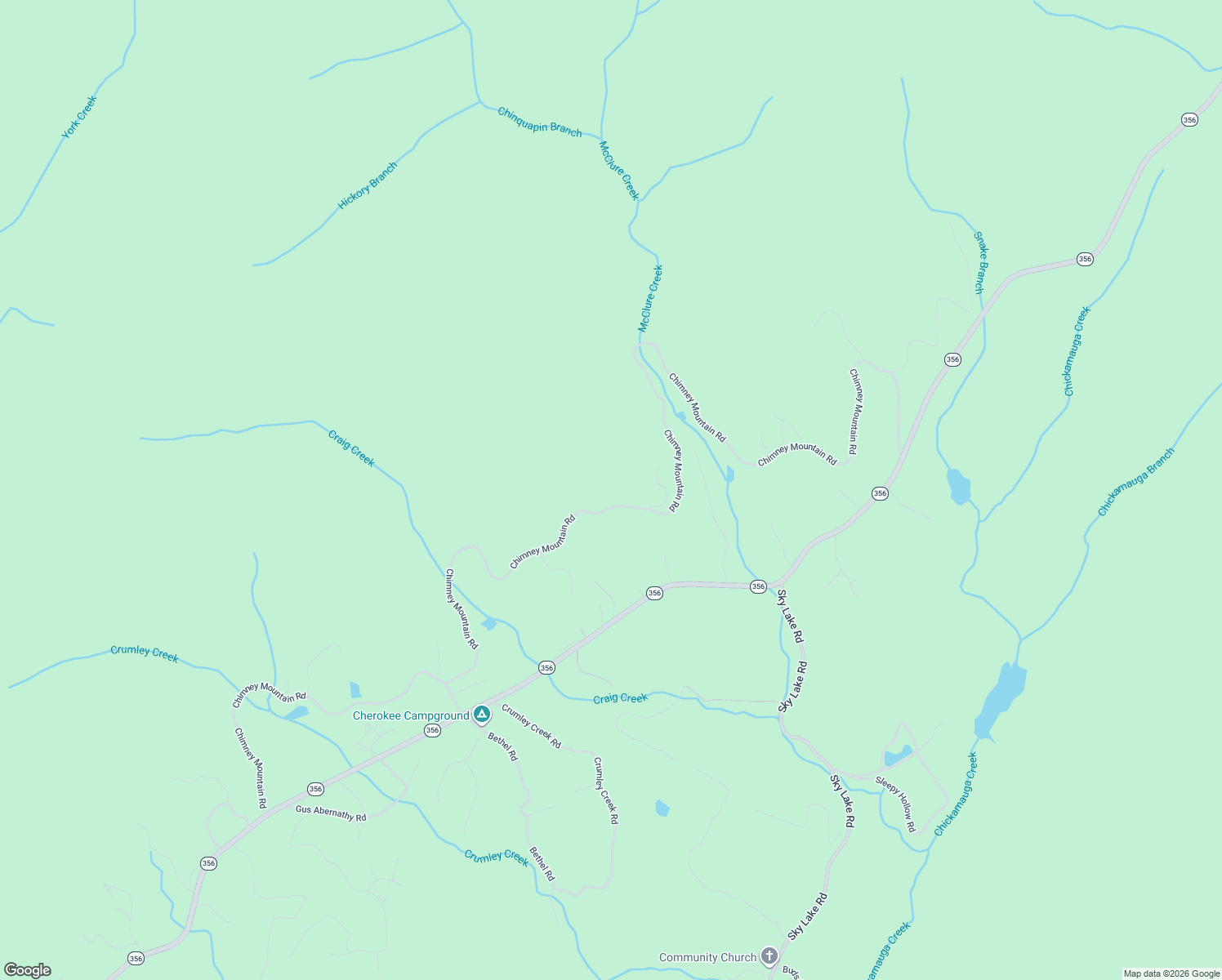 map of restaurants, bars, coffee shops, grocery stores, and more near 2183 Chimney Mountain Road in Sautee Nacoochee