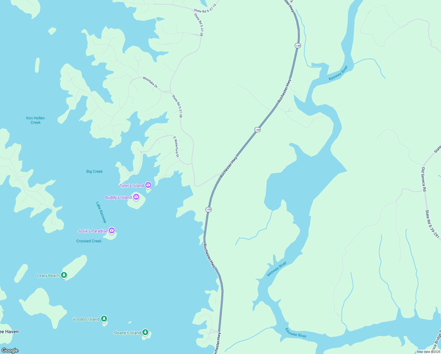 map of restaurants, bars, coffee shops, grocery stores, and more near 3399 Rochester Highway in Seneca