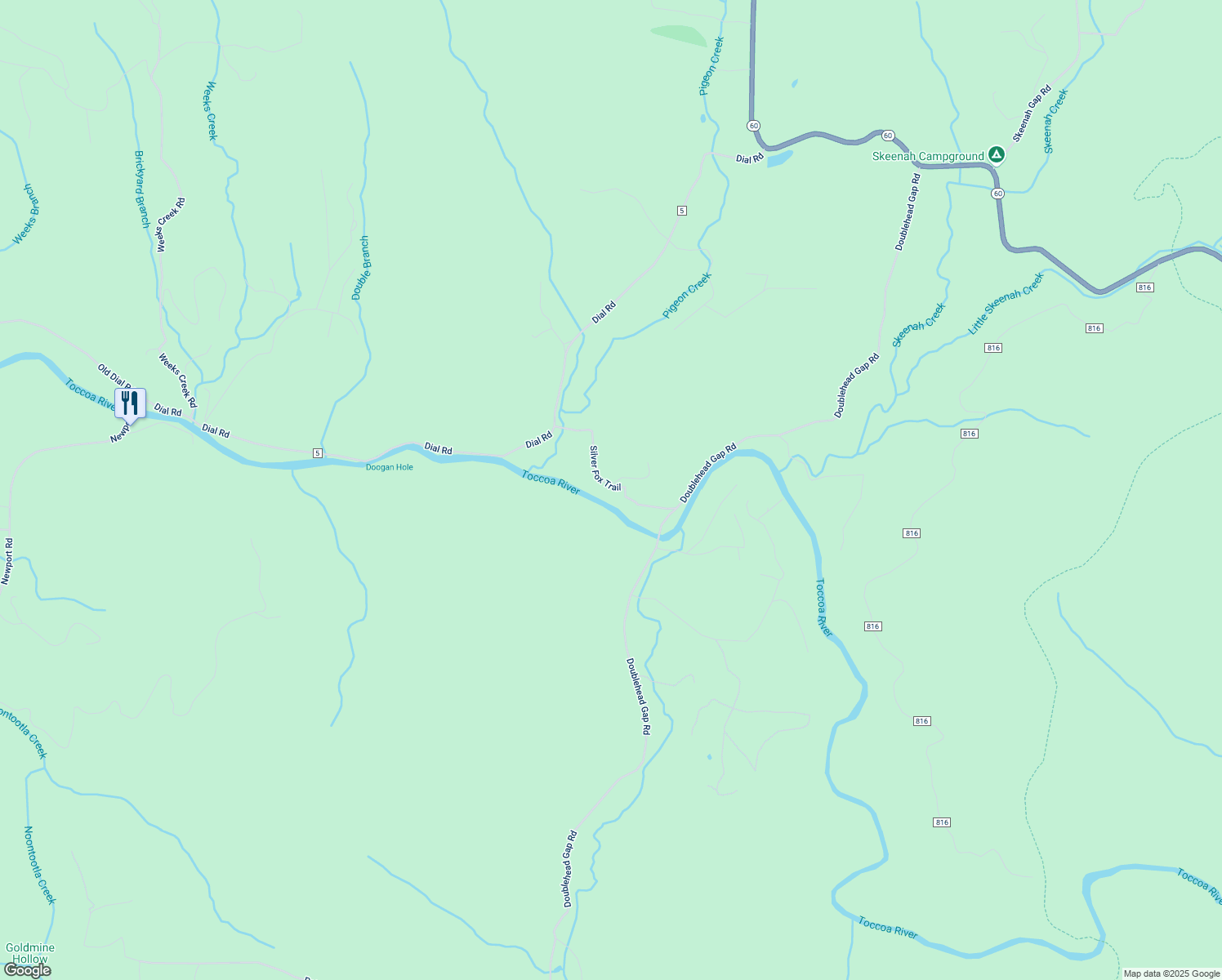 map of restaurants, bars, coffee shops, grocery stores, and more near 292 Silver Fox Trail in Blue Ridge