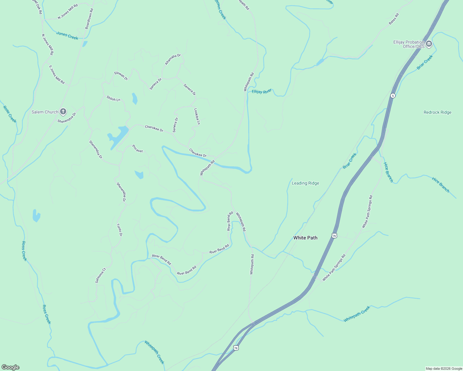 map of restaurants, bars, coffee shops, grocery stores, and more near 159 Hannah Drive in Ellijay