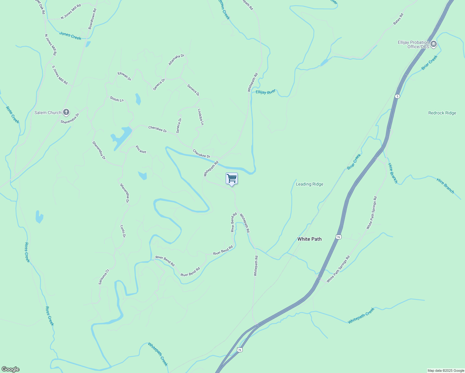 map of restaurants, bars, coffee shops, grocery stores, and more near 23 Hannah Drive in Ellijay