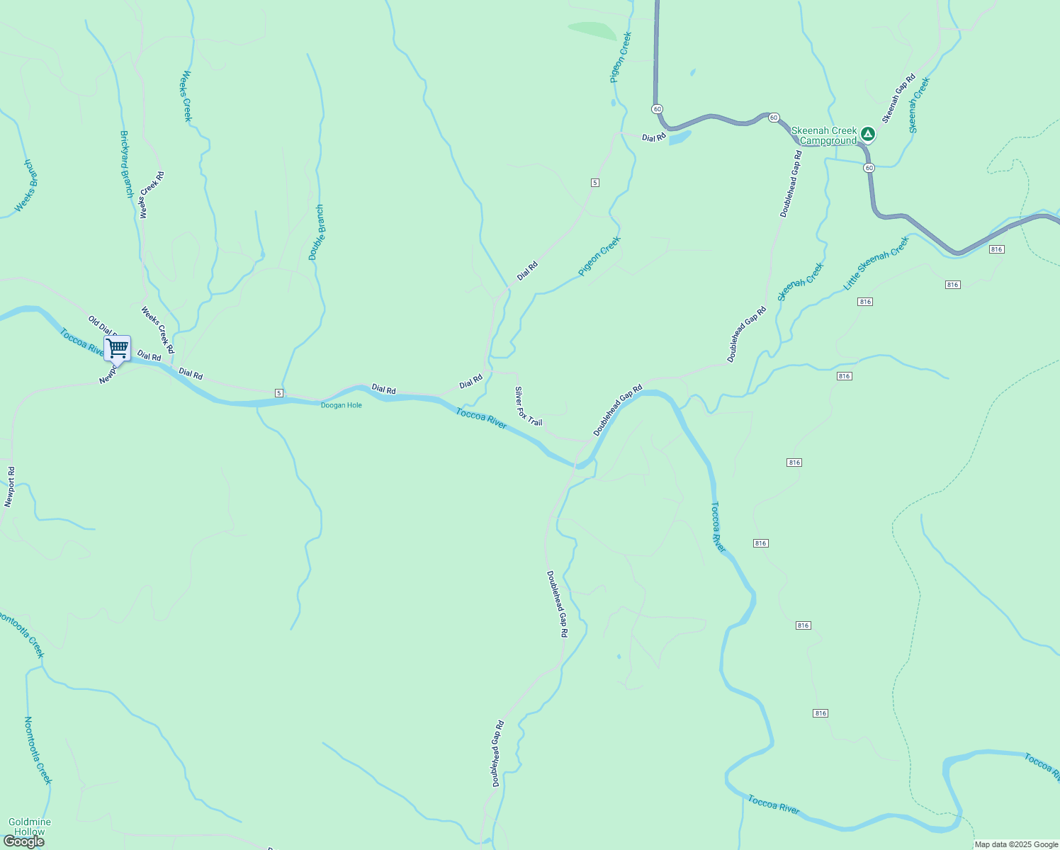 map of restaurants, bars, coffee shops, grocery stores, and more near 292 Silver Fox Trail in Blue Ridge