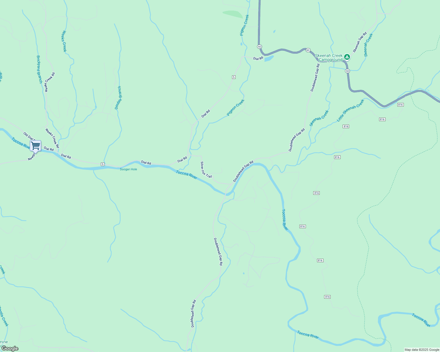 map of restaurants, bars, coffee shops, grocery stores, and more near 142 Amelia Lane in Blue Ridge