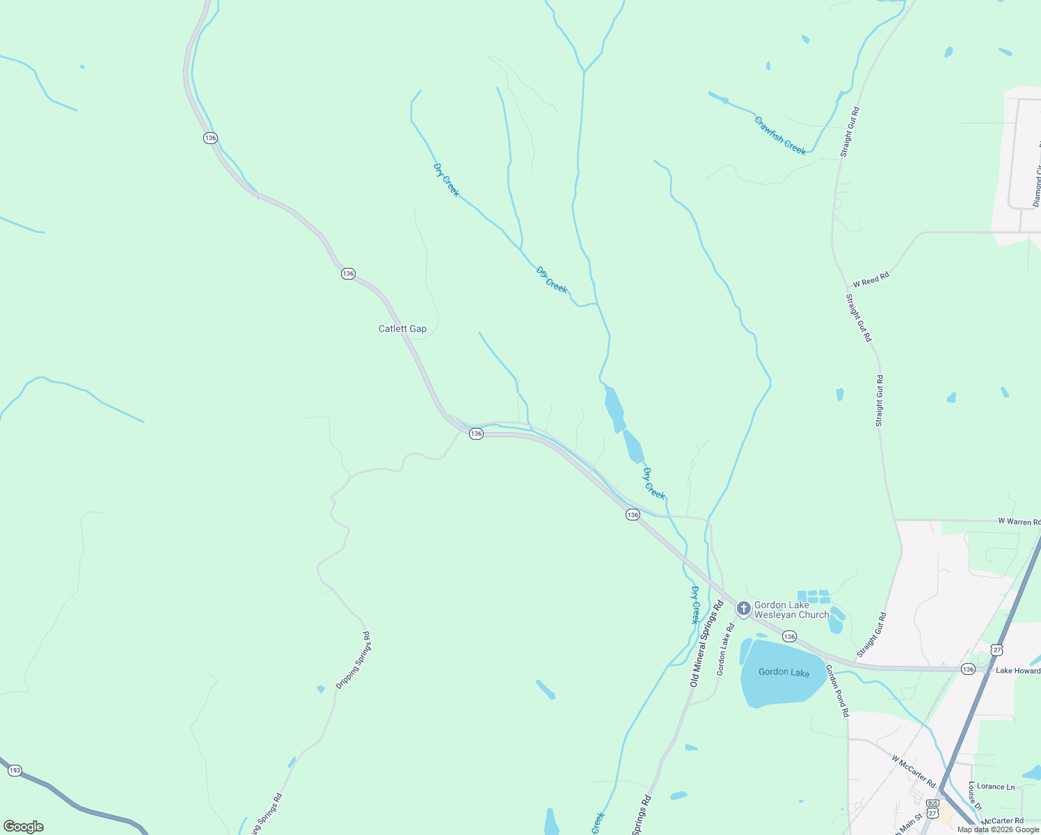 map of restaurants, bars, coffee shops, grocery stores, and more near 19 Castleberry Road in LaFayette